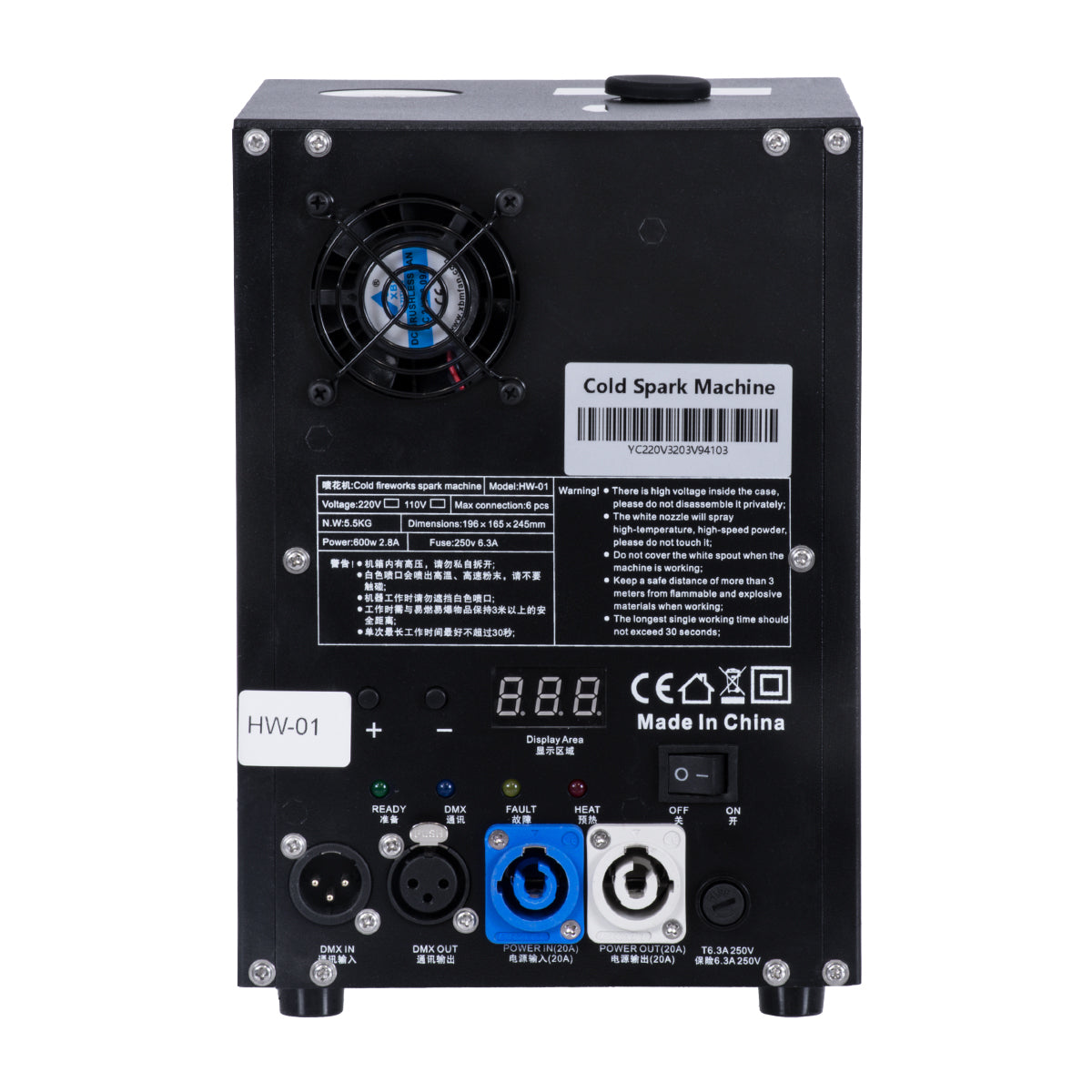 GLOBOSTAR® SPARKLE 51148 Stage Μηχανή Δαπέδου Άκαυστων Σπινθήρων Εφέ Συντριβανιού 600W AC 220-240V IP20 DMX512 Protocol & RF Ασύρματο Χειριστήριο - Μ18 x Π16.5 x Υ24cm - 1 Χρόνο Εγγύηση - ledmania.gr