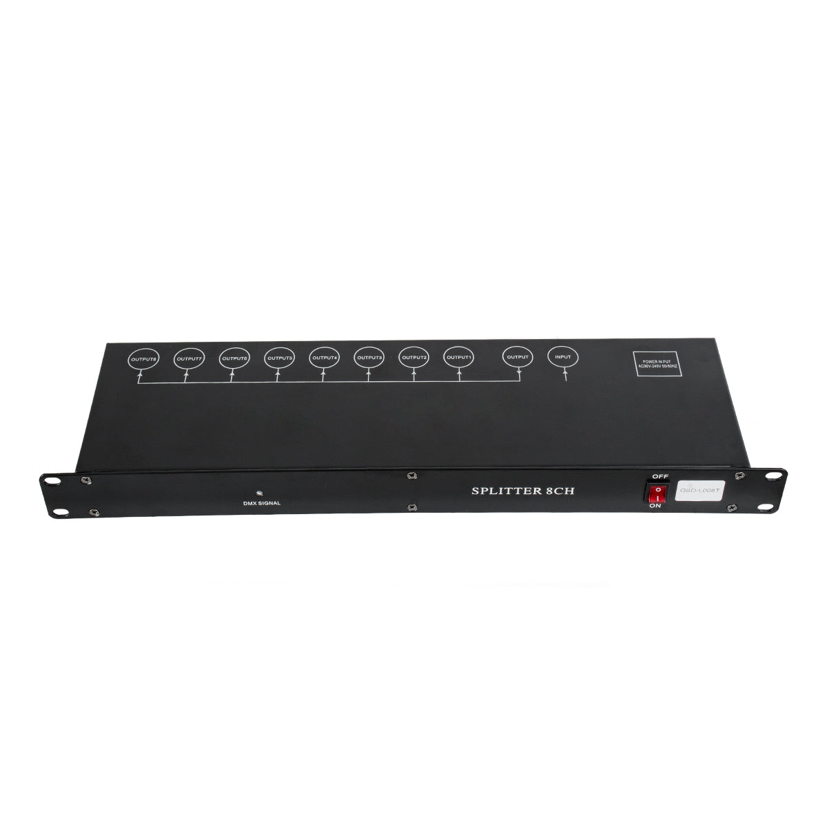 GloboStar® SPLITTER 51178 Διακλαδωτής & Ενισχυτής Σήματος DMX 8 Καναλιών - Rack Mount - AC 220-240V IP20 - Μ48 x Π17 x Υ4.5cm - 2 Χρόνια Εγγύηση - ledmania.gr
