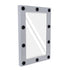 GloboStar® MAKEUP MIRROR-60x90-3 Μοντέρνος Καθρέπτης Μακιγιάζ με Πλαίσιο Φυσικού Ξύλου με Διακόπτη On/Off 10 x E27 AC220-240V - Μ60 x Π7 x Υ90cm - Γκρι Τσιμέντου - ledmania.gr