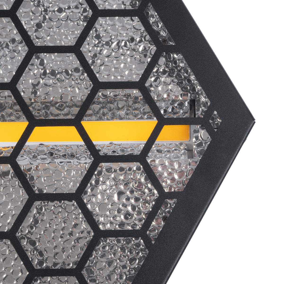 GloboStar® 51201 HALO HEXA Επαγγελματικό Φωτιστικό Ειδικών Εφέ DIGITAL MATRIX PIXEL & Blinder - 3 x 80W LED COB Chips Ultra Gold Warm White 2200K & 30 x 0.5W LED SMD5050 Chips RGB - AC 220V-240V DMX512 Display on Body - Μαύρο - Μ38 x Π38 x Υ22cm - 2 Χρ... - ledmania.gr