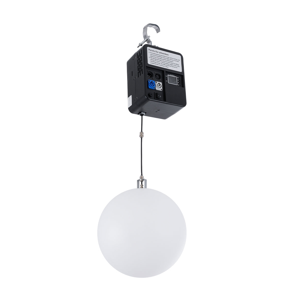 GloboStar® 51202 LIFT BALL Επαγγελματικό Φωτιστικό Ειδικών Εφέ Φ30cm KINETIC BALL Light CREE LED 4in1 15W - 15 x 1W LED SMD Chips RGBW - Μέγιστο Μήκος Ανύψωσης 3.5 Μέτρα - AC 220V-240V DMX512 Display on Body - Μαύρο - Μ17 x Π13 x Υ26cm - 2 Χρόνια Εγγύση - ledmania.gr