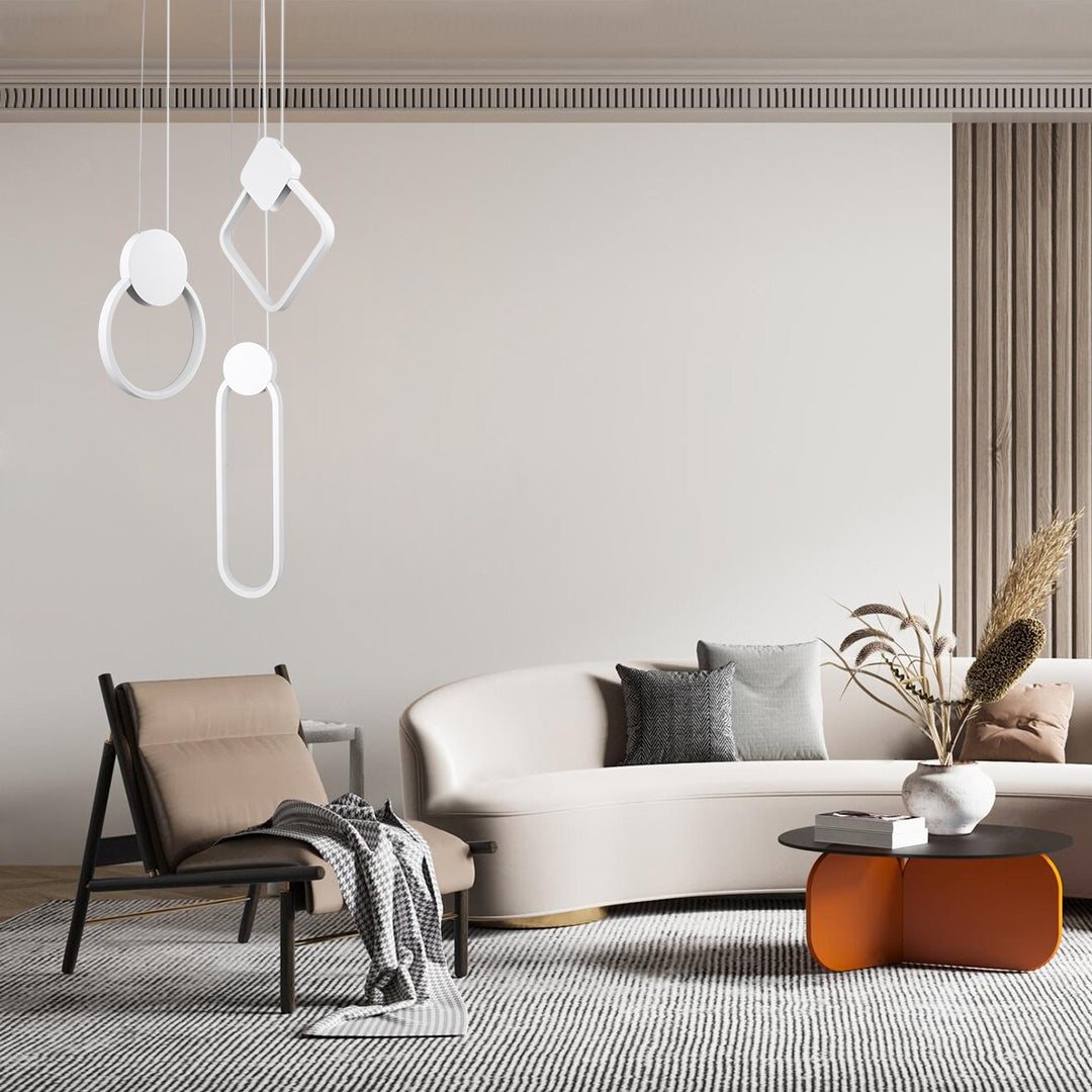 GLOBOSTAR® ILDI 61089 Μοντέρνο Κρεμαστό Φωτιστικό Οροφής LED 12W 1440lm 300° AC 220-240V IP20 Ρυθμιζόμενο Λευκό CCT με On/Off 2700K/4500K/6000K - Lumileds SMD Chip - Λευκό Ματ - Μ10 x Π2.3 x Υ38cm - 3 Χρόνια Εγγύηση - ledmania.gr