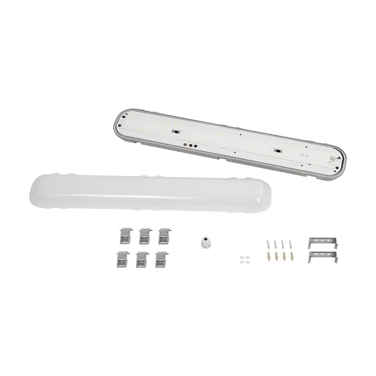 GLOBOSTAR® EMERGANO 60179 60cm Γραμμικό Βιομηχανικό Φωτιστικό Tri-Proof Τεχνολογίας Emergency με Ενσωματωμένη Μπαταρία Li-Ion 3.7V 2600mAH & Αυτονομία 3 Ώρες LED 24W 2880lm 120° AC 220-240V Αδιάβροχο IP65 Γκρι Σώμα με Γαλακτερό Κάλυμα Πλαστικό PC - Ψυχ... - ledmania.gr