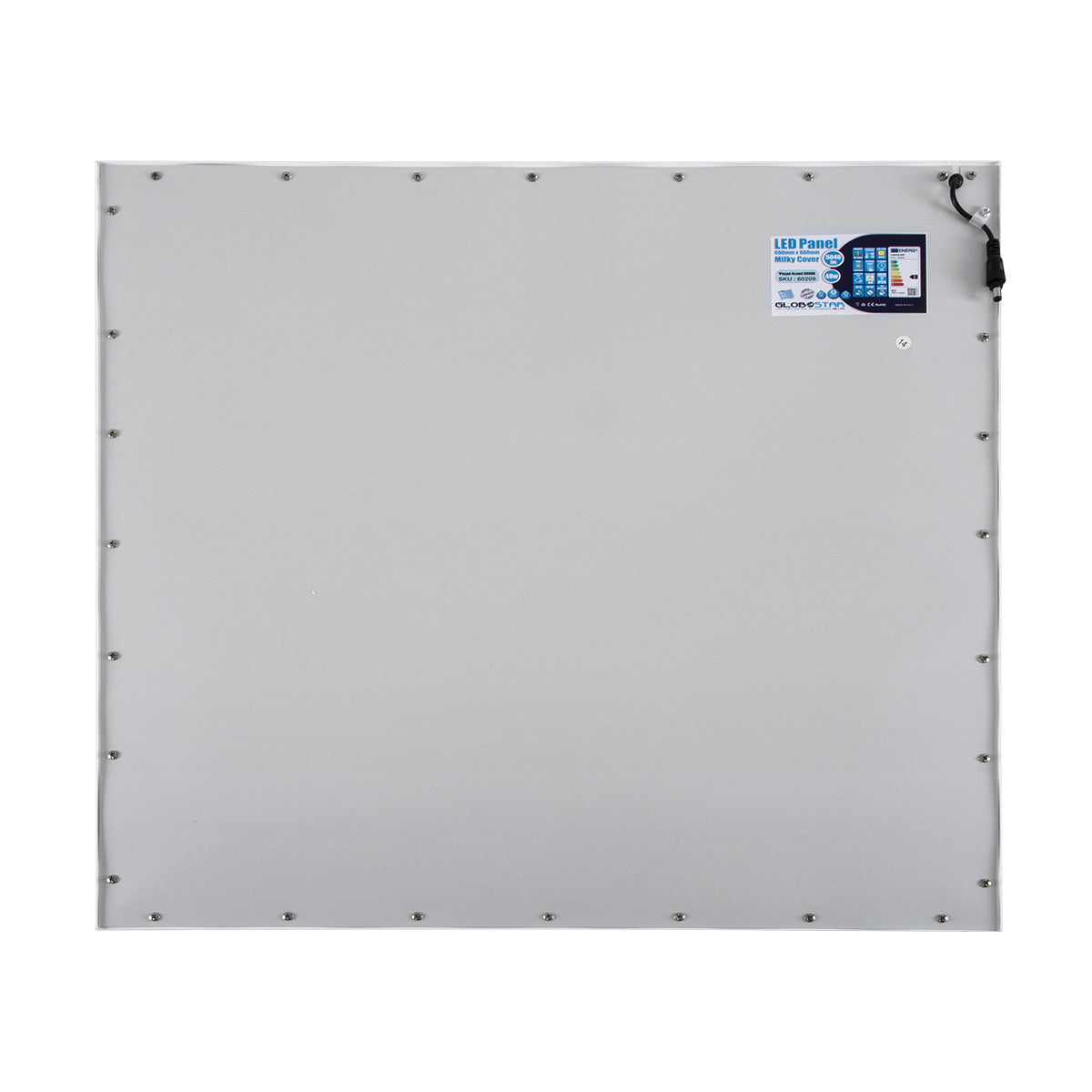 GloboStar® 60211 Χωνευτό LED Panel Milky Super Slim 60x60cm 48W 4320lm 120° CRI≥80Ra UGR<19 AC 220-240V IP20 Μ60 x Π60 x Υ1.5cm - Θερμό Λευκό 2700K - TÜV Certified Driver - 5 Years Warranty - ledmania.gr