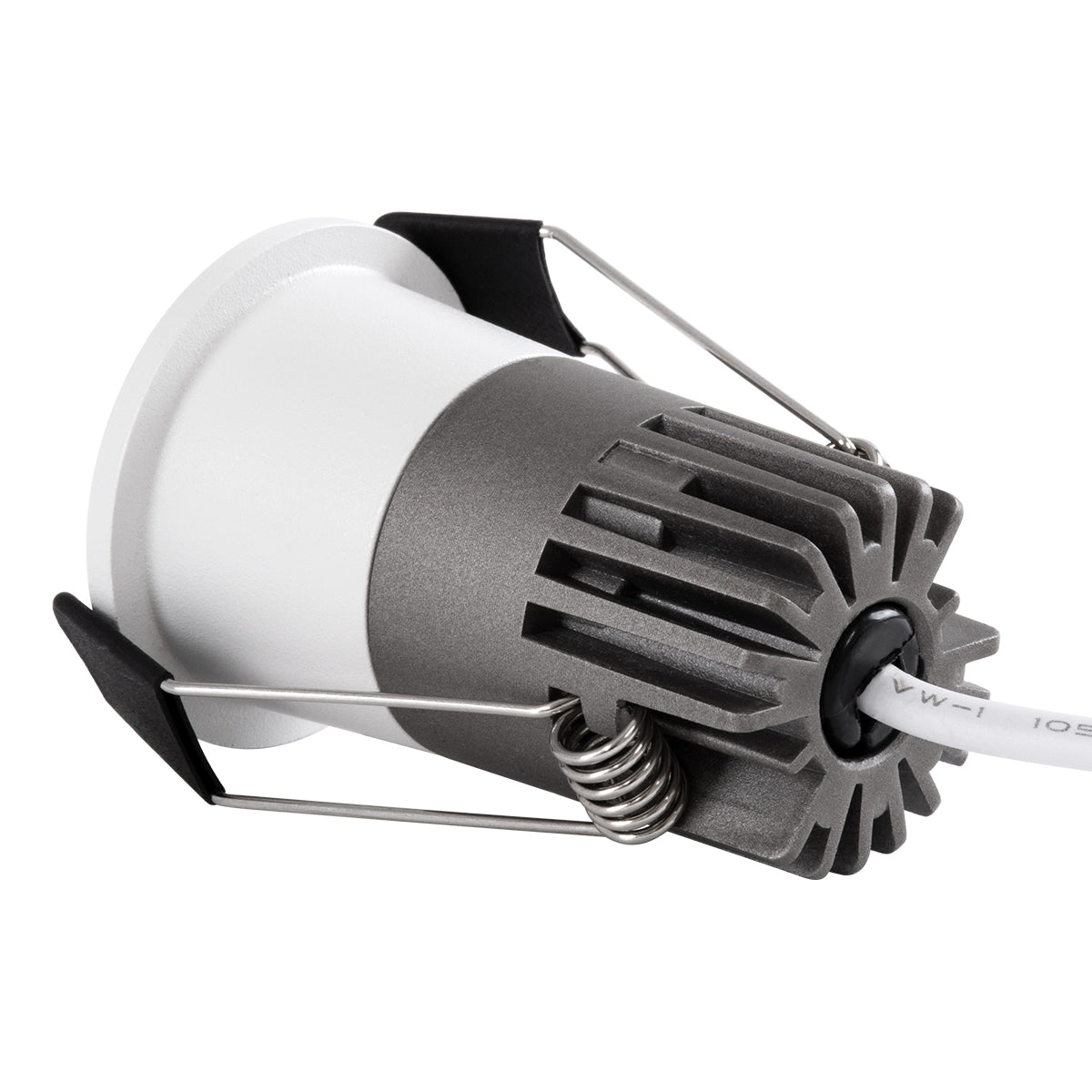 GloboStar® MICRO-S 60234 Χωνευτό LED Spot Downlight TrimLess Φ4cm 5W 650lm 38° AC 220-240V IP20 Φ4 x Υ5.9cm - Στρόγγυλο - Λευκό με Μαύρο Κάτοπτρο - Φυσικό Λευκό 4500K - Bridgelux COB - 5 Years Warranty - ledmania.gr