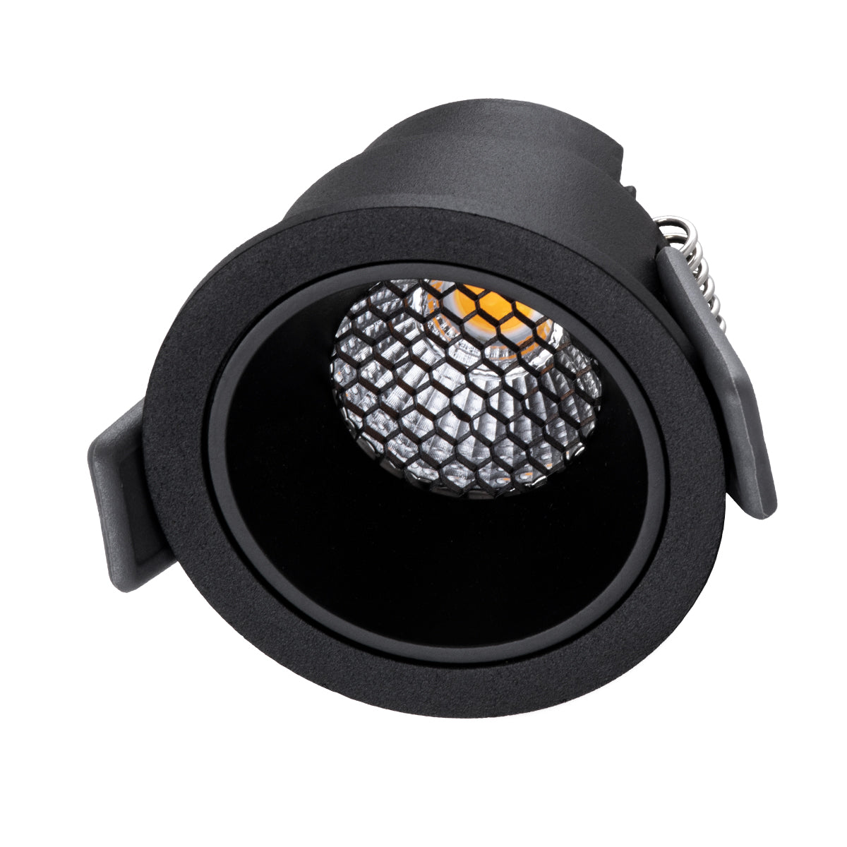 GLOBOSTAR® PLUTO-S 60251 Χωνευτό Downlight Σποτ με Honeycomb Anti Glare Reflector LED 7W 875lm 38° AC 220-240V IP20 Θερμό Λευκό 2700K - Bridgelux COB Chip & TÜV SÜD Driver - Μαύρο Ματ - Μ6.4 x Π6.4 x Υ4.9cm / Q5.5cm - 5 Χρόνια Εγγύηση - ledmania.gr