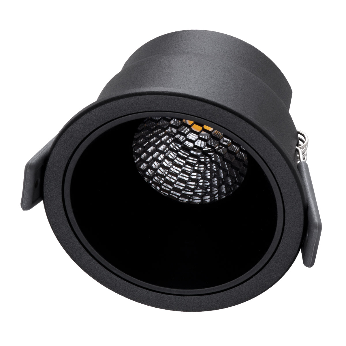 GLOBOSTAR® PLUTO-M 60257 Χωνευτό Downlight Σποτ με Honeycomb Anti Glare Reflector LED 10W 1250lm 38° AC 220-240V IP20 Θερμό Λευκό 2700K - Bridgelux COB Chip & TÜV SÜD Driver - Μαύρο Ματ - Μ8.4 x Π8.4 x Υ5.9cm / Q7.5cm - 5 Χρόνια Εγγύηση