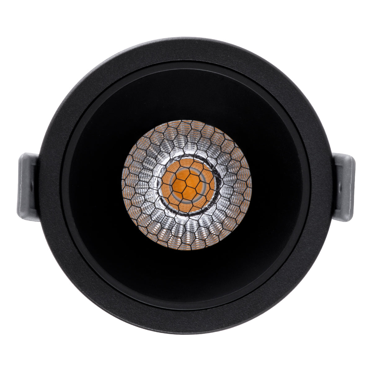 GLOBOSTAR® PLUTO-M 60257 Χωνευτό Downlight Σποτ με Honeycomb Anti Glare Reflector LED 10W 1250lm 38° AC 220-240V IP20 Θερμό Λευκό 2700K - Bridgelux COB Chip & TÜV SÜD Driver - Μαύρο Ματ - Μ8.4 x Π8.4 x Υ5.9cm / Q7.5cm - 5 Χρόνια Εγγύηση