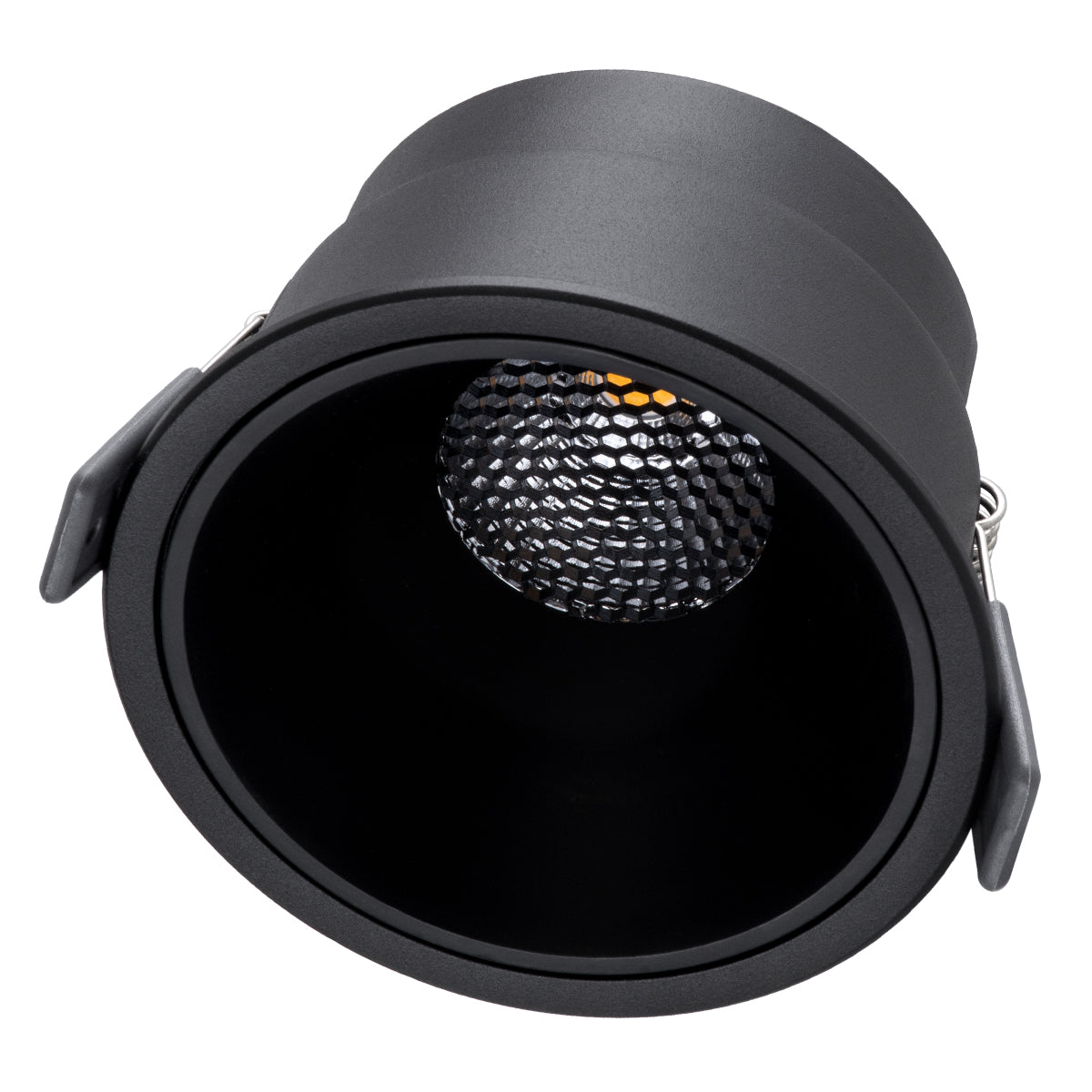 GLOBOSTAR® PLUTO-B 60263 Χωνευτό Downlight Σποτ με Honeycomb Anti Glare Reflector LED 15W 1875lm 38° AC 220-240V IP20 Θερμό Λευκό 2700K - Bridgelux COB Chip & TÜV SÜD Driver - Μαύρο Ματ - Μ10.4 x Π10.4 x Υ6.5cm / Q9.5cm - 5 Χρόνια Εγγύηση
