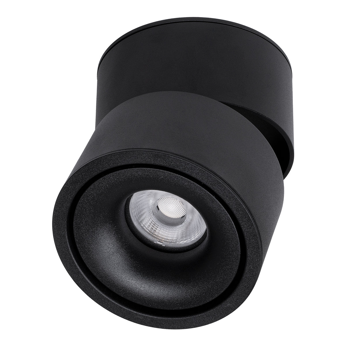 GLOBOSTAR® OMEGA-S 60301 Κινούμενο Downlight Σποτ LED 12W 1500lm 36° AC 220-240V IP20 Θερμό Λευκό 2700K - Bridgelux COB Chip & TÜV SÜD Driver - Μαύρο Ματ - Μ10 x Π10 x Υ10.5cm - 5 Χρόνια Εγγύηση - ledmania.gr