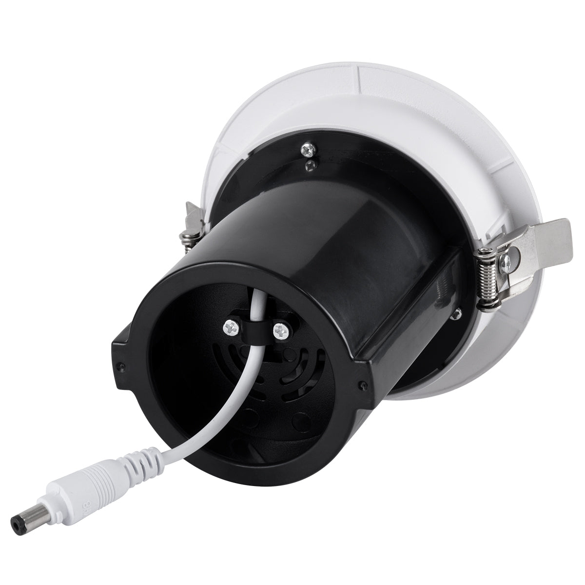 GLOBOSTAR® VIRGO-M 60306 Χωνευτό Κινούμενο Downlight Σποτ LED 12W 1560lm 36° AC 220-240V IP20 Φυσικό Λευκό 4500K - Bridgelux COB Chip & TÜV SÜD Driver - Λευκό & Μαύρο Ματ - Μ11 x Π11 x Υ11.5cm / Q9.5cm - 5 Χρόνια Εγγύηση