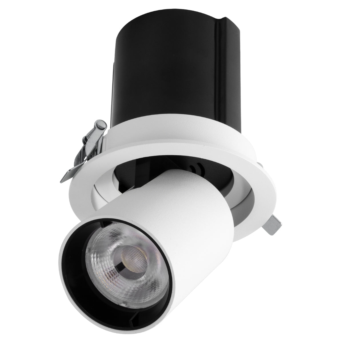 GLOBOSTAR® VIRGO-M 60306 Χωνευτό Κινούμενο Downlight Σποτ LED 12W 1560lm 36° AC 220-240V IP20 Φυσικό Λευκό 4500K - Bridgelux COB Chip & TÜV SÜD Driver - Λευκό & Μαύρο Ματ - Μ11 x Π11 x Υ11.5cm / Q9.5cm - 5 Χρόνια Εγγύηση