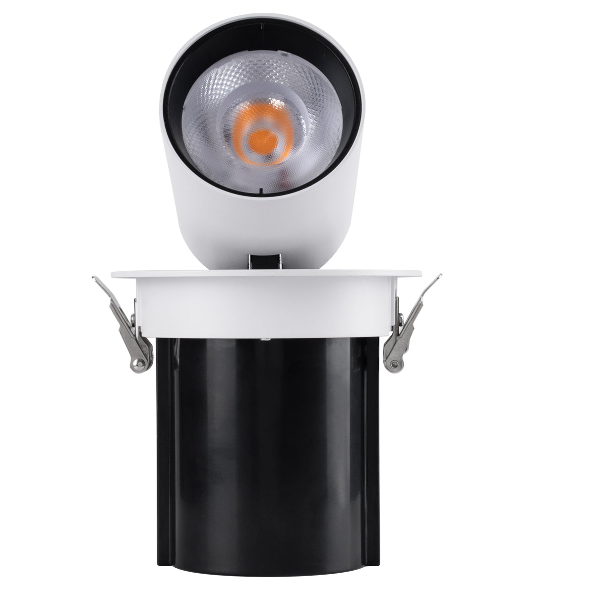 GloboStar® VIRGO-B 60311 Χωνευτό LED Spot Downlight TrimLess Φ13.5cm 20W 2500lm 36° AC 220-240V IP20 Φ13.5cm x Υ14cm - Στρόγγυλο - Λευκό με Μαύρο Κάτοπτρο - Θερμό Λευκό 2700K - Bridgelux COB - 5 Years Warranty - ledmania.gr
