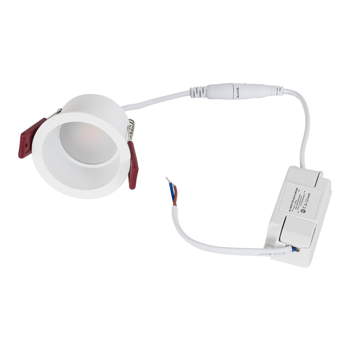 GLOBOSTAR® IP 60345 Χωνευτό Downlight Σποτ Μπάνιου LED 7W 700lm 45° AC 220-240V Αδιάβροχο IP44 Θερμό Λευκό 2700K - Lumileds SMD Chip & TÜV SÜD Driver - Λευκό Ματ - Μ6.6 x Π6.6 x Υ5.3cm / Q5.5cm - 5 Χρόνια Εγγύηση