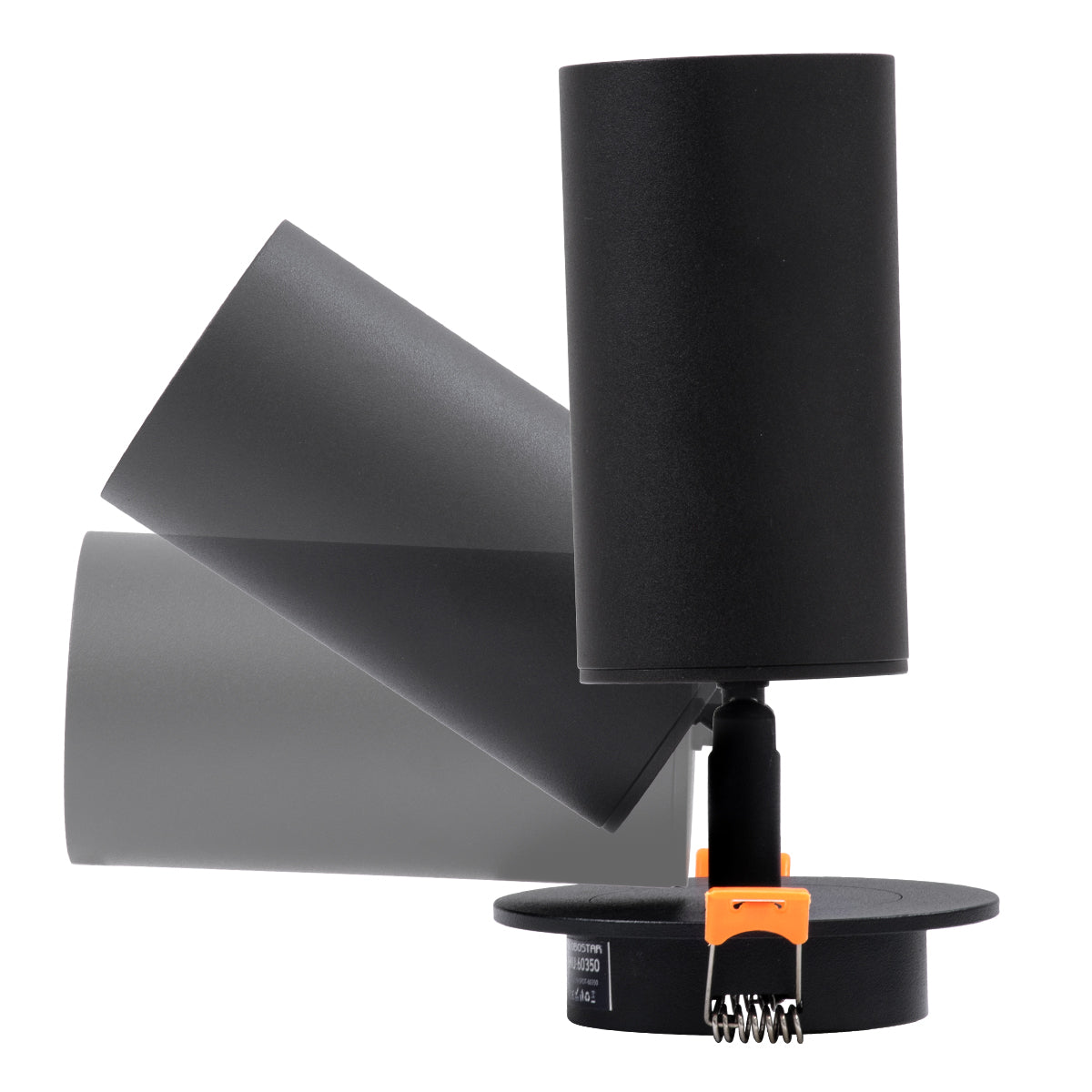 GLOBOSTAR® LEO 60350 Χωνευτό Κινούμενο Φωτιστικό Downlight Σποτ με Ντουί 1 x GU10 90° AC 220-240V IP20 - Μαύρο Ματ - Μ9 x Π9 x Υ17cm / Q7cm - ledmania.gr
