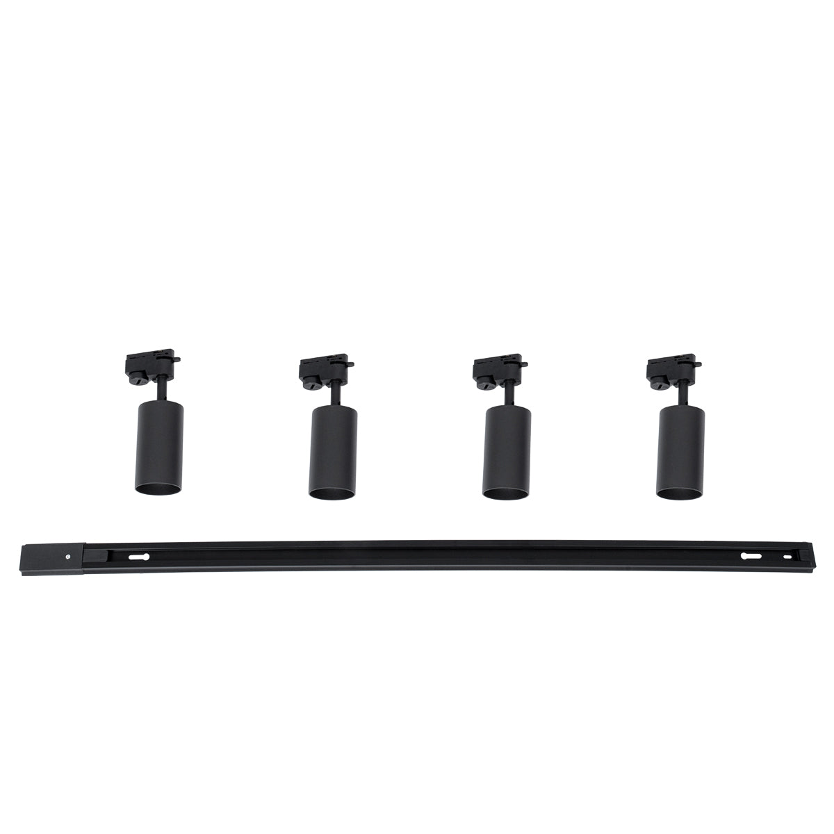 GLOBOSTAR® LEO 60356 Μοντέρνο Φωτιστικό Οροφής με Ντουί 4 x GU10 AC 220-240V IP20 - Μαύρο - Μ100 x Π6 x Υ20cm