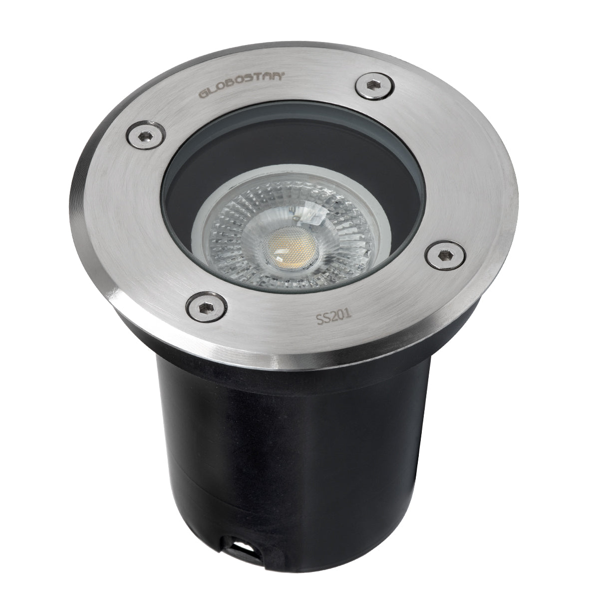 GLOBOSTAR® GIGO 60361 Χωνευτό Φωτιστικό Δαπέδου Σποτ για Λάμπα MR16 με Ντουί 1 x GU10 AC 220-240V Αδιάβροχο IP68 IK09 - Ανοξείδωτο Ατσάλι SS201 - Μ11 x Π11 x Υ11.5cm / Q10.4cm