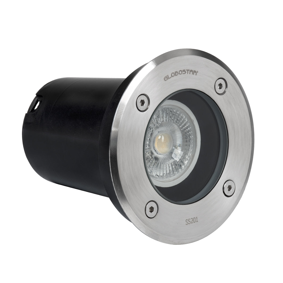 GLOBOSTAR® GIGO 60361 Χωνευτό Φωτιστικό Δαπέδου Σποτ για Λάμπα MR16 με Ντουί 1 x GU10 AC 220-240V Αδιάβροχο IP68 IK09 - Ανοξείδωτο Ατσάλι SS201 - Μ11 x Π11 x Υ11.5cm / Q10.4cm