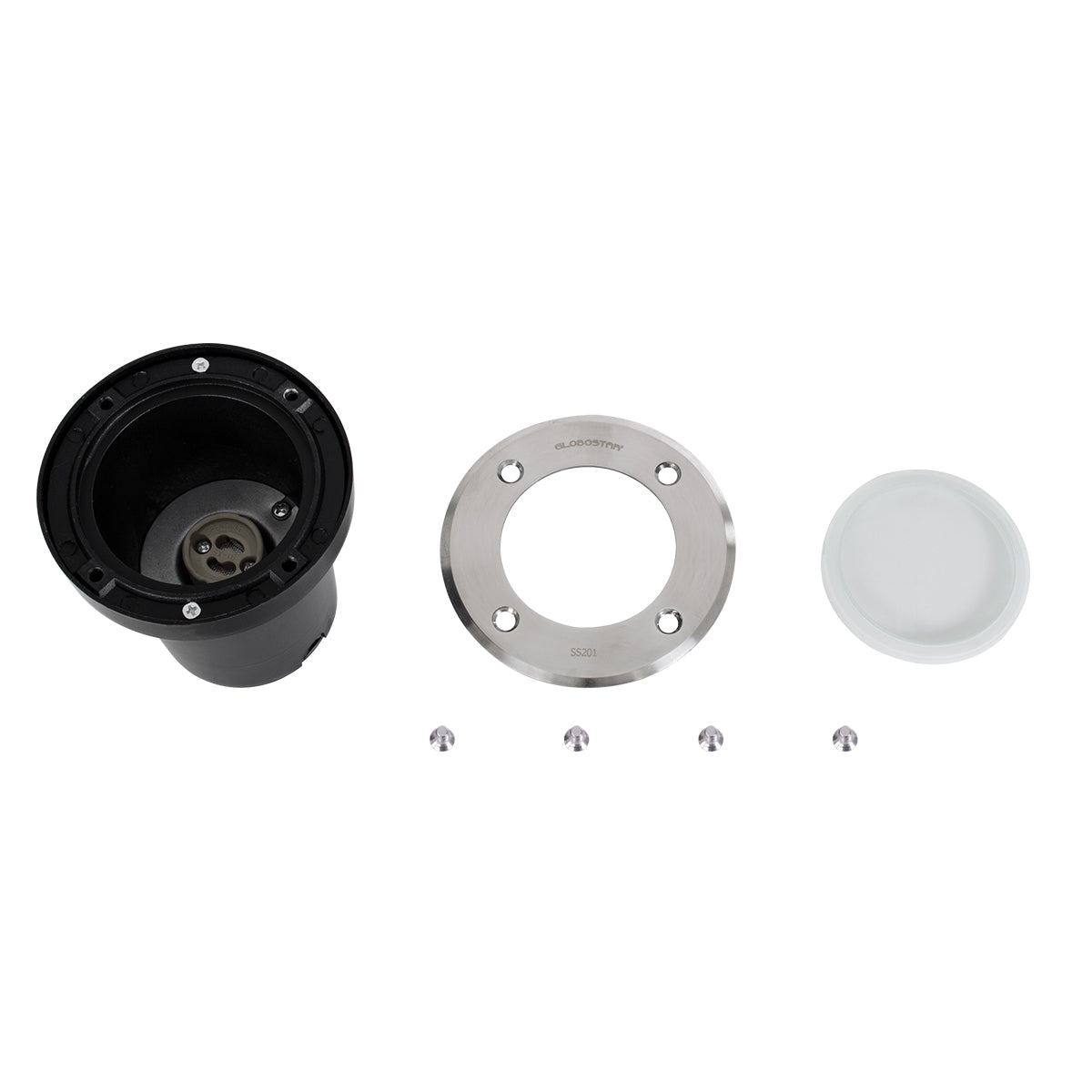 GLOBOSTAR® GIGO 60361 Χωνευτό Φωτιστικό Δαπέδου Σποτ για Λάμπα MR16 με Ντουί 1 x GU10 AC 220-240V Αδιάβροχο IP68 IK09 - Ανοξείδωτο Ατσάλι SS201 - Μ11 x Π11 x Υ11.5cm / Q10.4cm