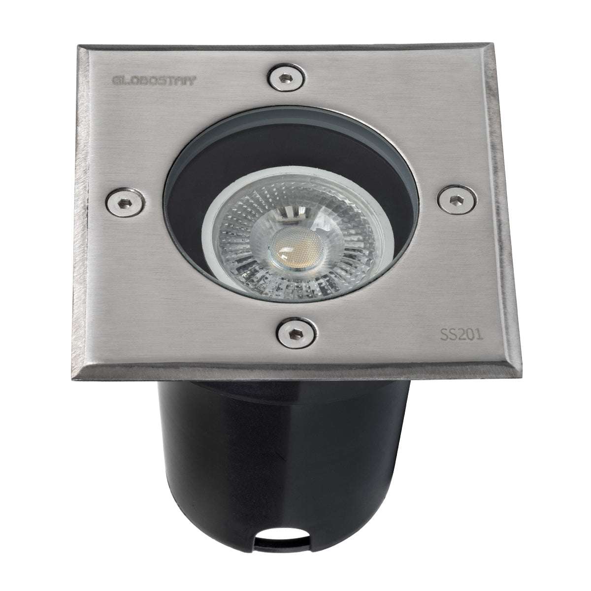 GLOBOSTAR® GIGO 60362 Χωνευτό Φωτιστικό Δαπέδου Σποτ για Λάμπα MR16 με Ντουί 1 x GU10 AC 220-240V Αδιάβροχο IP68 IK09 - Ανοξείδωτο Ατσάλι SS201 - Μ11 x Π11 x Υ11.5cm / Q10.4 x 10.4cm