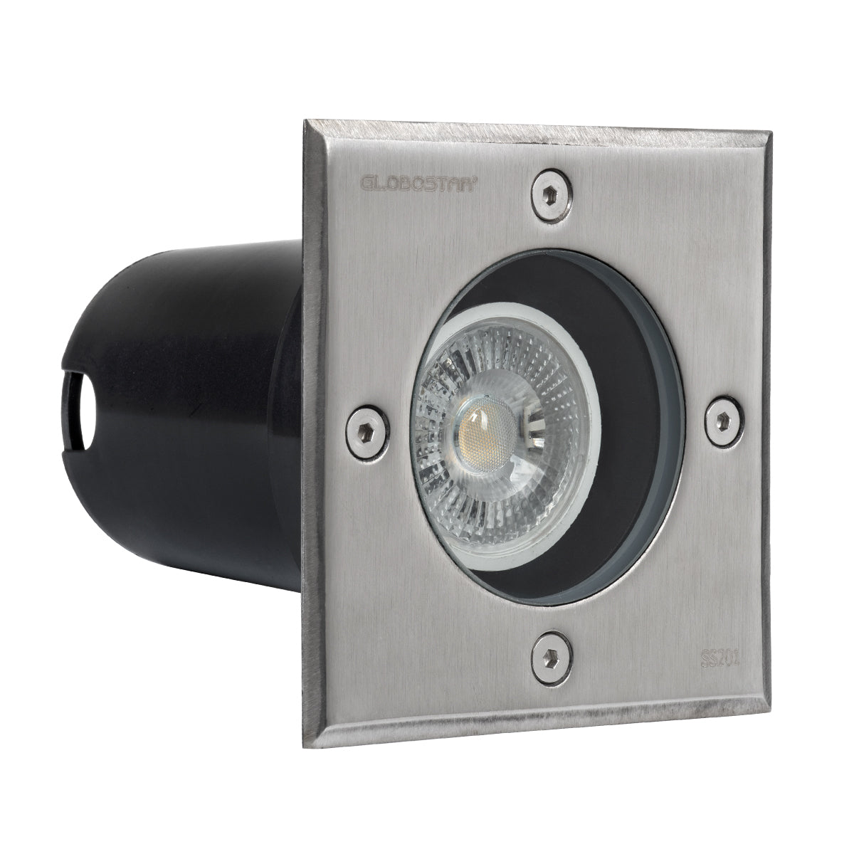 GLOBOSTAR® GIGO 60362 Χωνευτό Φωτιστικό Δαπέδου Σποτ για Λάμπα MR16 με Ντουί 1 x GU10 AC 220-240V Αδιάβροχο IP68 IK09 - Ανοξείδωτο Ατσάλι SS201 - Μ11 x Π11 x Υ11.5cm / Q10.4 x 10.4cm