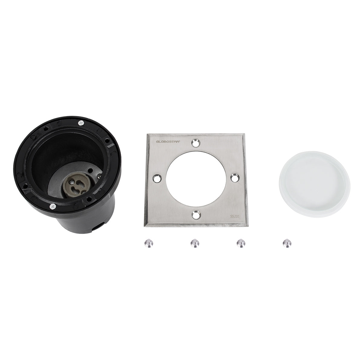 GLOBOSTAR® GIGO 60362 Χωνευτό Φωτιστικό Δαπέδου Σποτ για Λάμπα MR16 με Ντουί 1 x GU10 AC 220-240V Αδιάβροχο IP68 IK09 - Ανοξείδωτο Ατσάλι SS201 - Μ11 x Π11 x Υ11.5cm / Q10.4 x 10.4cm