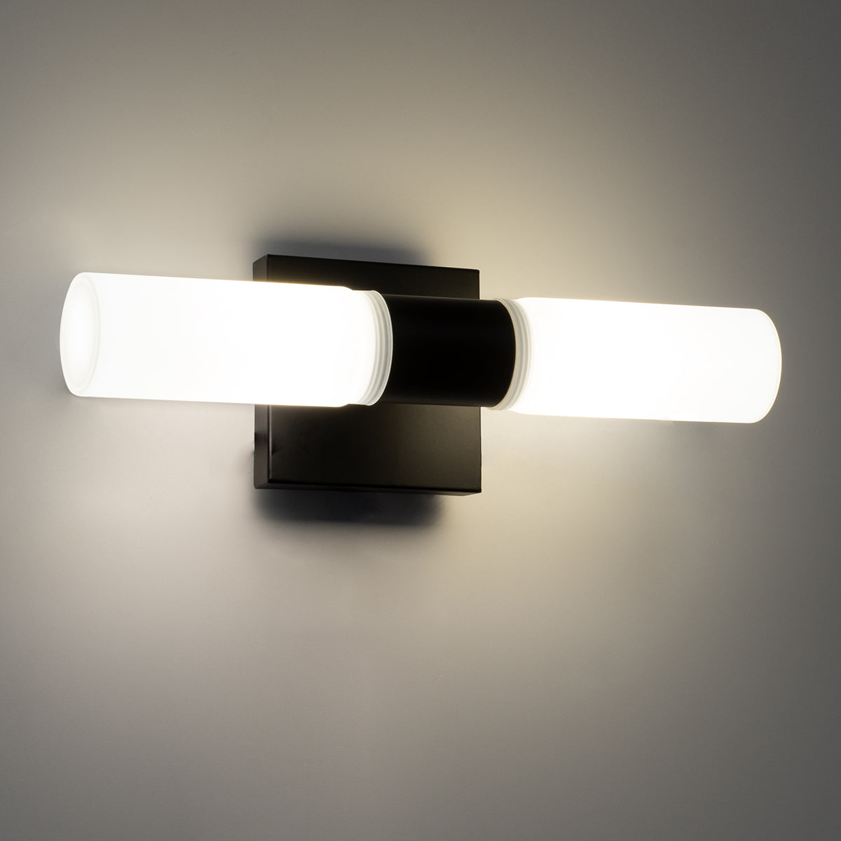 GloboStar® ANAIS 60408 Μοντέρνο Φωτιστικό Τοίχου - Απλίκα Καθρέπτη Μπάνιου - Πίνακα 2 x G9 270° AC 220-240V IP44 Μ34 x Π12 x Υ11cm - Μαύρο - 5 Χρόνια Εγγύηση - ledmania.gr