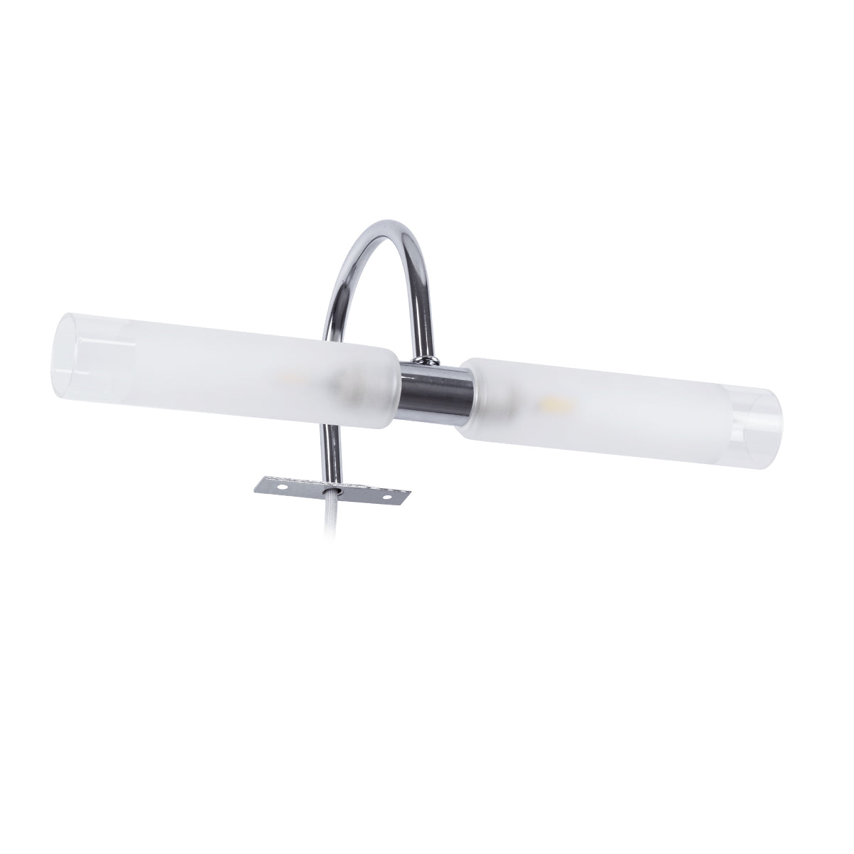 GloboStar® FLORA 60414 Μοντέρνο Φωτιστικό Τοίχου - Απλίκα Καθρέπτη Μπάνιου - Πίνακα 2 x G9 270° AC 220-240V IP44 Μ31 x Π13 x Υ12cm - Χρώμιο Νίκελ - 5 Χρόνια Εγγύηση - ledmania.gr