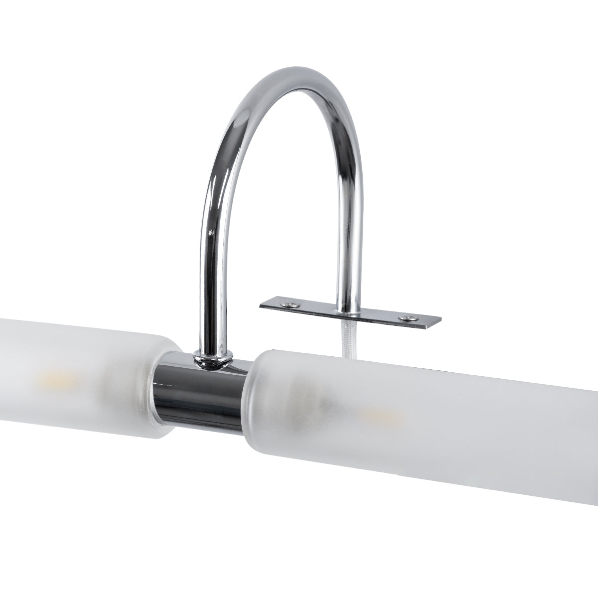 GloboStar® FLORA 60414 Μοντέρνο Φωτιστικό Τοίχου - Απλίκα Καθρέπτη Μπάνιου - Πίνακα 2 x G9 270° AC 220-240V IP44 Μ31 x Π13 x Υ12cm - Χρώμιο Νίκελ - 5 Χρόνια Εγγύηση - ledmania.gr