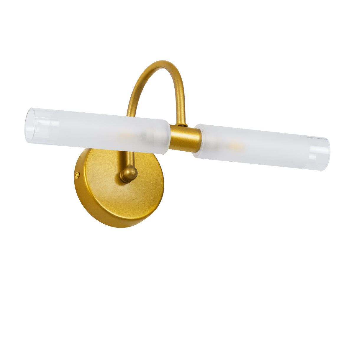 GLOBOSTAR® PAOLA 60417 Μοντέρνο Φωτιστικό Τοίχου - Απλίκα Καθρέπτη Μπάνιου με Ντουί 2 x G9 AC 220-240V IP44 - Χρυσό Βούρτσας & Λευκό - Μ31 x Π16 x Υ15cm - ledmania.gr