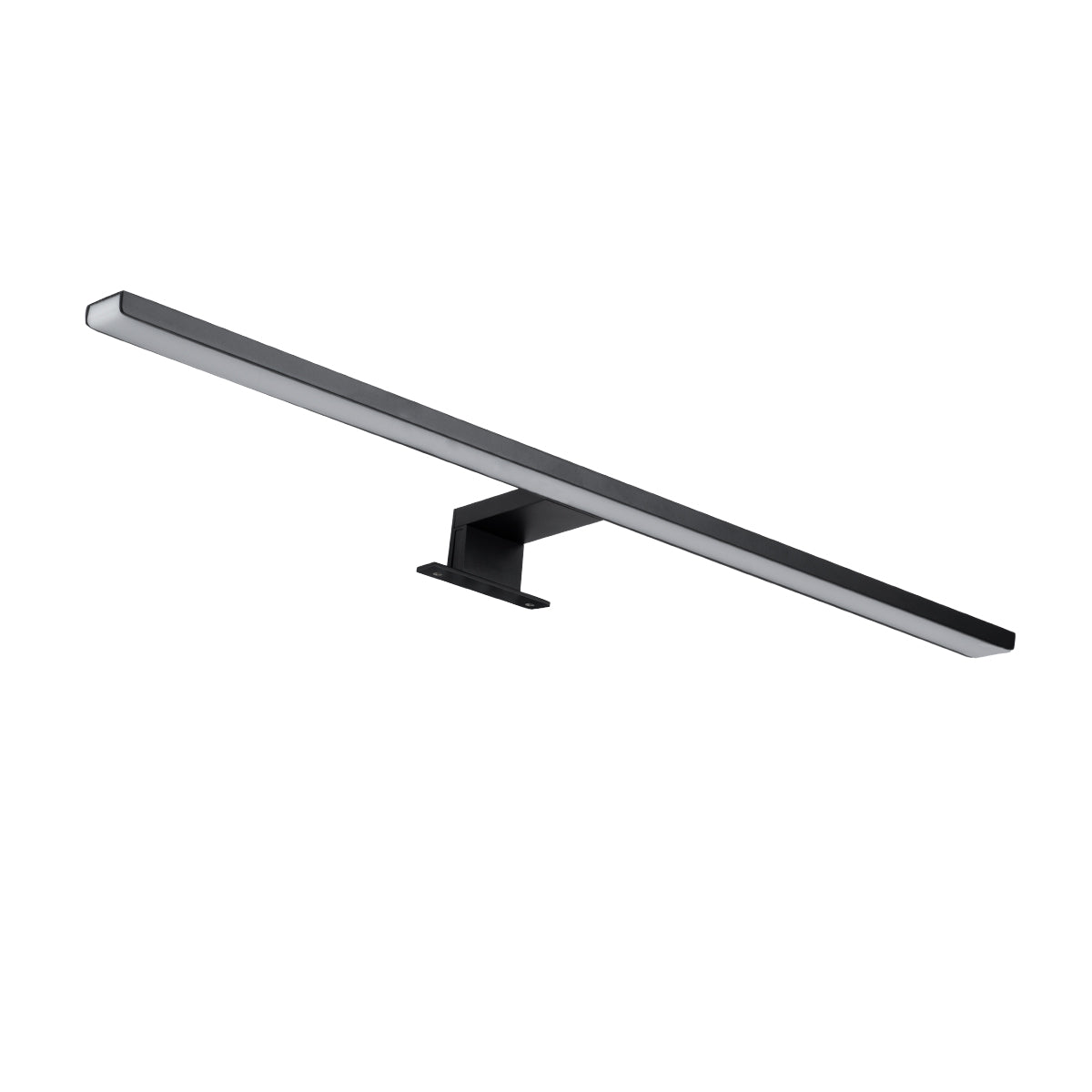 GLOBOSTAR® NINA 60420 Μοντέρνο Φωτιστικό Τοίχου - Απλίκα Καθρέπτη Μπάνιου LED 12W 1400lm 120° AC 220-240V IP44 Φυσικό Λευκό 4500K - Lumileds SMD Chip & TÜV SÜD Driver - Μαύρο Ματ - Μ60 x Π10.5 x Υ4cm - 3 Χρόνια Εγγύηση - ledmania.gr