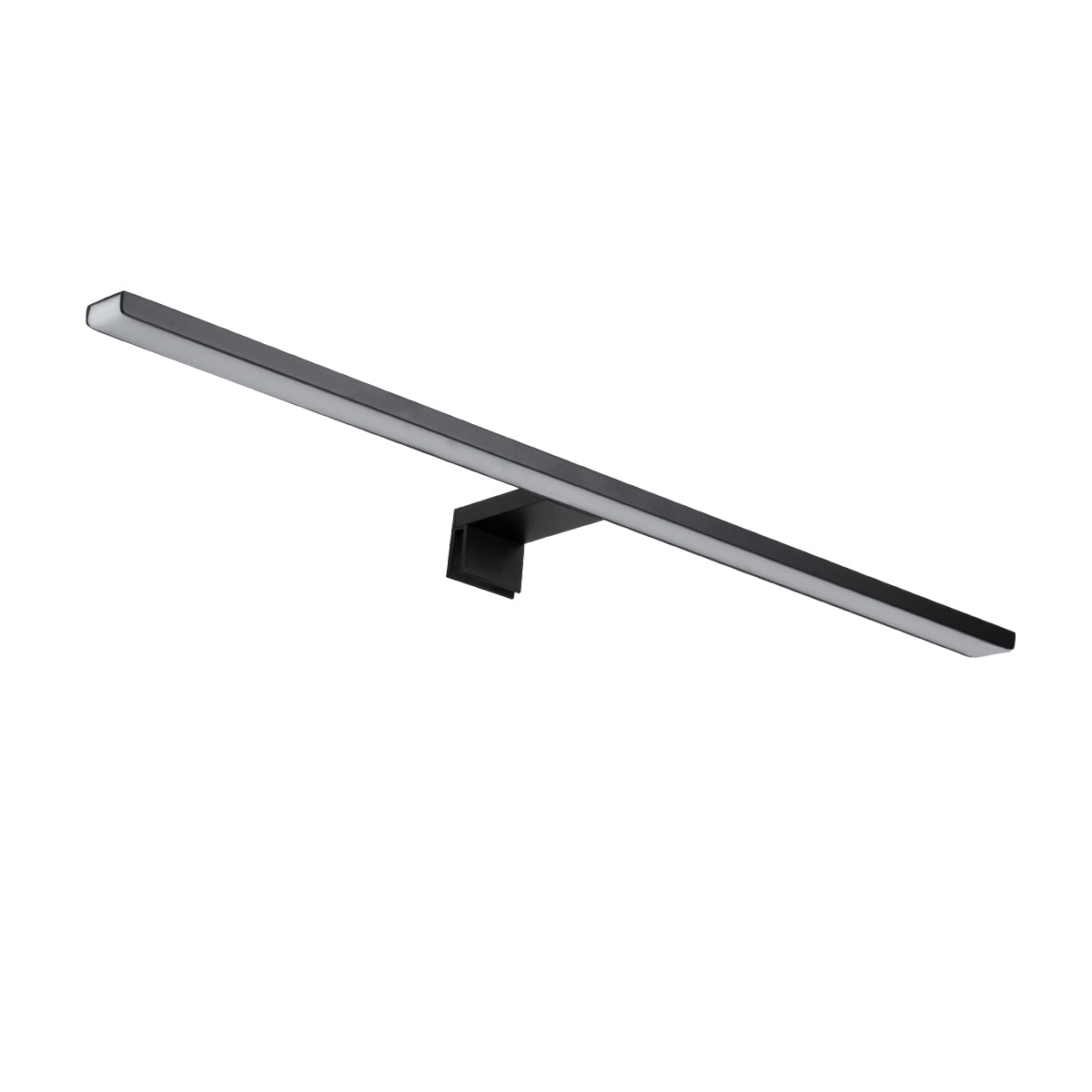 GLOBOSTAR® NINA 60420 Μοντέρνο Φωτιστικό Τοίχου - Απλίκα Καθρέπτη Μπάνιου LED 12W 1400lm 120° AC 220-240V IP44 Φυσικό Λευκό 4500K - Lumileds SMD Chip & TÜV SÜD Driver - Μαύρο Ματ - Μ60 x Π10.5 x Υ4cm - 3 Χρόνια Εγγύηση - ledmania.gr