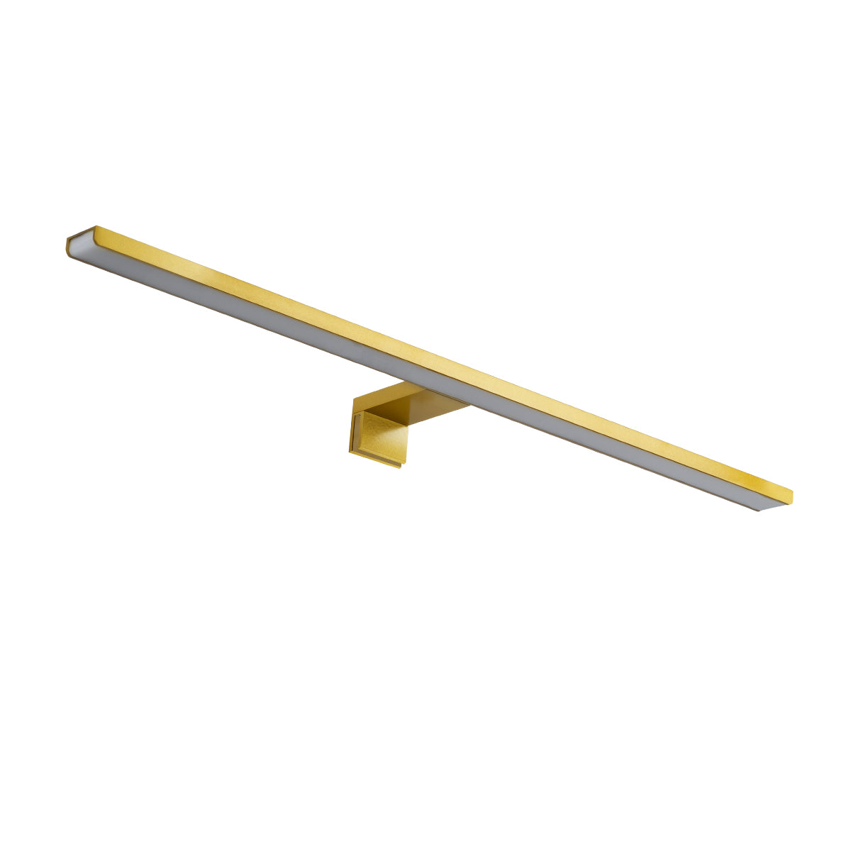GloboStar® NINA 60421 Μοντέρνο Φωτιστικό Τοίχου - Απλίκα Καθρέπτη Μπάνιου - Πίνακα LED 12W 1400lm 120° AC 220-240V IP44 Μ60 x Π10.5 x Υ4cm - Φυσικό Λευκό 4500K - Χρυσό - 3 Χρόνια Εγγύηση - ledmania.gr