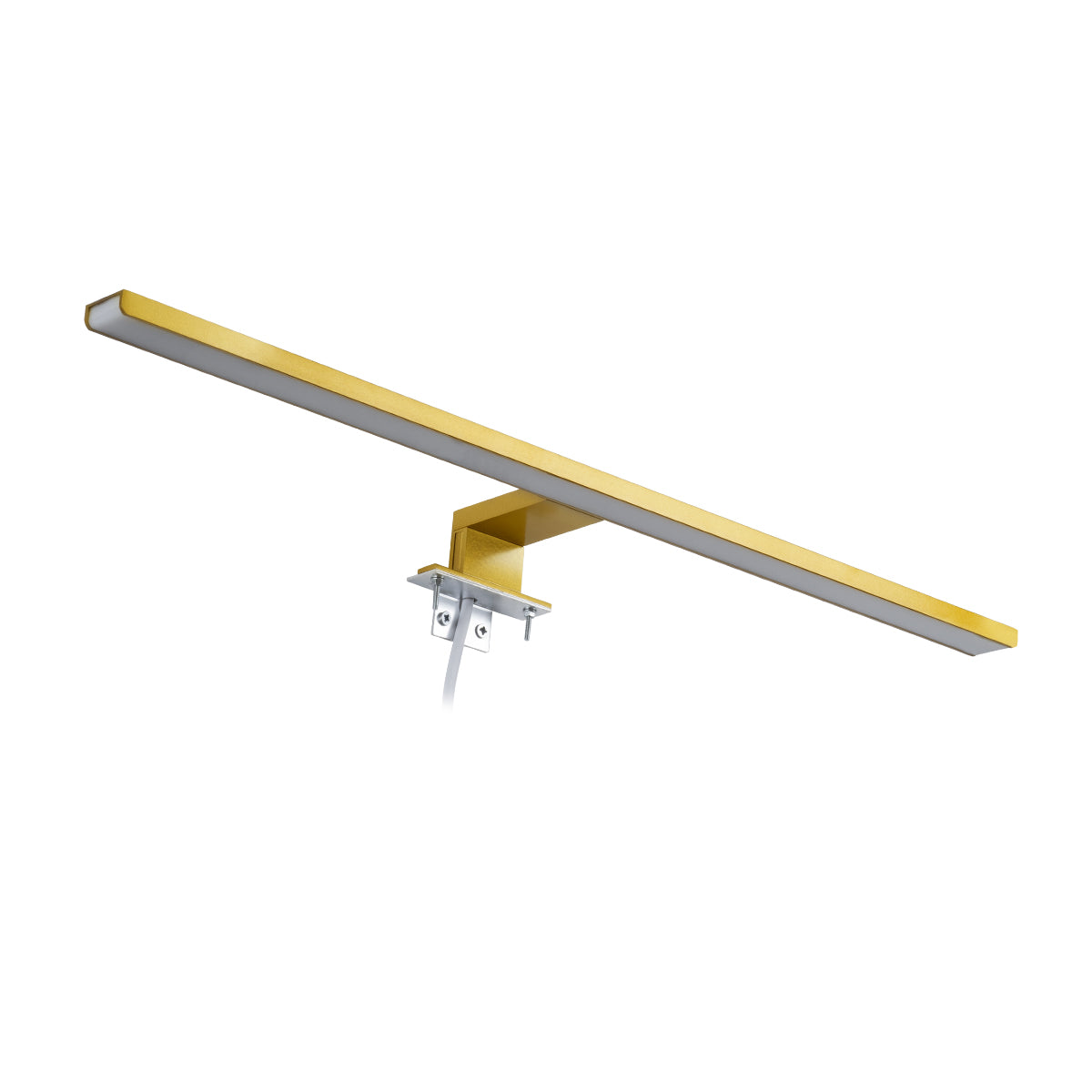 GloboStar® NINA 60421 Μοντέρνο Φωτιστικό Τοίχου - Απλίκα Καθρέπτη Μπάνιου - Πίνακα LED 12W 1400lm 120° AC 220-240V IP44 Μ60 x Π10.5 x Υ4cm - Φυσικό Λευκό 4500K - Χρυσό - 3 Χρόνια Εγγύηση - ledmania.gr