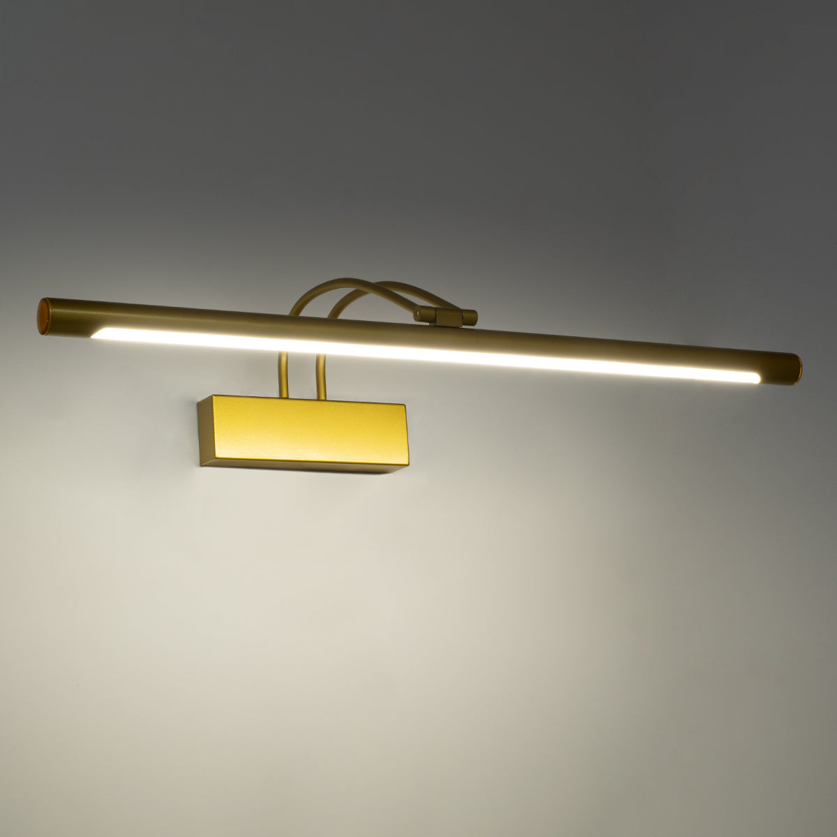 GLOBOSTAR® LAURA 60425 Μοντέρνο Φωτιστικό Τοίχου - Απλίκα Καθρέπτη Μπάνιου LED 12W 1400lm 120° AC 220-240V IP44 Φυσικό Λευκό 4500K - Lumileds SMD Chip & TÜV SÜD Driver - Χρυσό Βούρτσας - Μ60 x Π27 x Υ13cm - 3 Χρόνια Εγγύηση - ledmania.gr