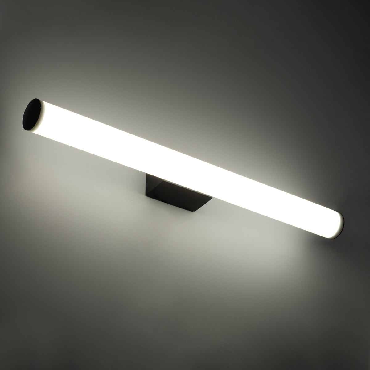 GLOBOSTAR® MABEL 60428 Μοντέρνο Φωτιστικό Τοίχου - Απλίκα Καθρέπτη Μπάνιου LED 12W 1400lm 240° AC 220-240V IP44 Φυσικό Λευκό 4500K - Lumileds SMD Chip & TÜV SÜD Driver - Μαύρο Ματ & Λευκό - Μ60 x Π10 x Υ5cm - 3 Χρόνια Εγγύηση - ledmania.gr