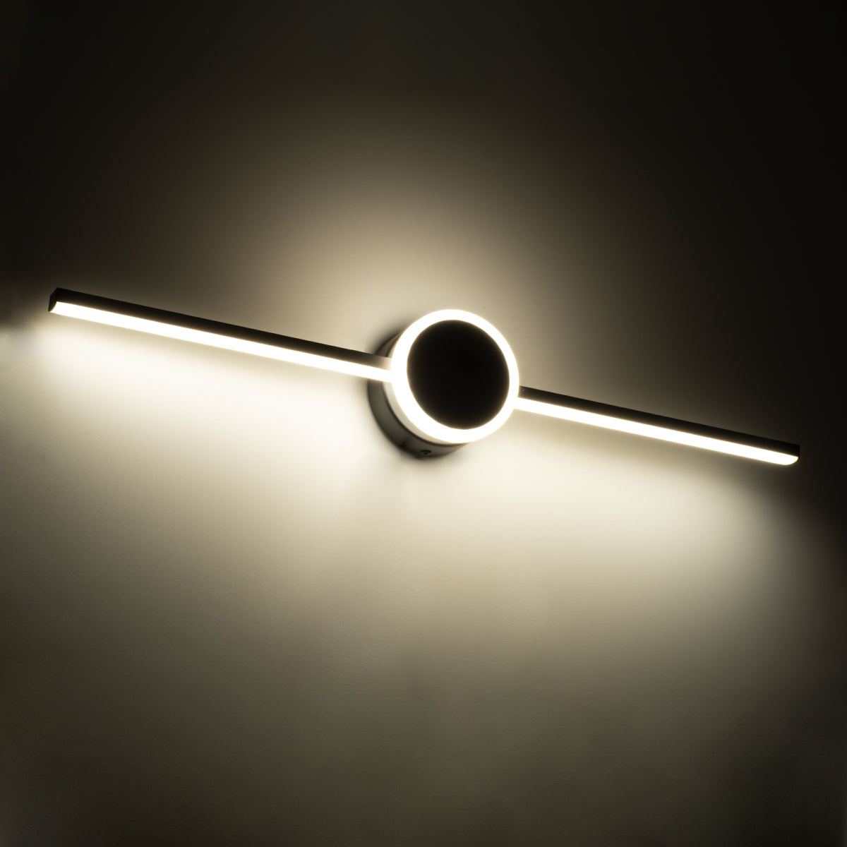 GloboStar® OPAL 60454 Μοντέρνο Φωτιστικό Τοίχου - Απλίκα Καθρέπτη Μπάνιου - Πίνακα LED 14W 1600lm 180° AC 220-240V IP44 Μ60 x Π6 x Υ10cm - Φυσικό Λευκό 4500K - Μαύρο - 3 Χρόνια Εγγύηση - ledmania.gr
