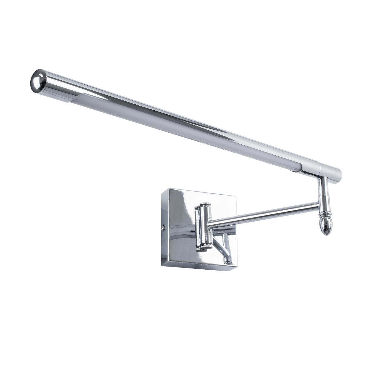 GloboStar® FRIDA 60458 Μοντέρνο Φωτιστικό Τοίχου - Απλίκα Καθρέπτη Μπάνιου - Πίνακα LED 12W 1400lm 120° AC 220-240V IP44 Μ51 x Π9 έως Π68(Ρυθμιζόμενο) x Υ10cm - Φυσικό Λευκό 4500K - Χρώμιο Νίκελ - 3 Χρόνια Εγγύηση - ledmania.gr