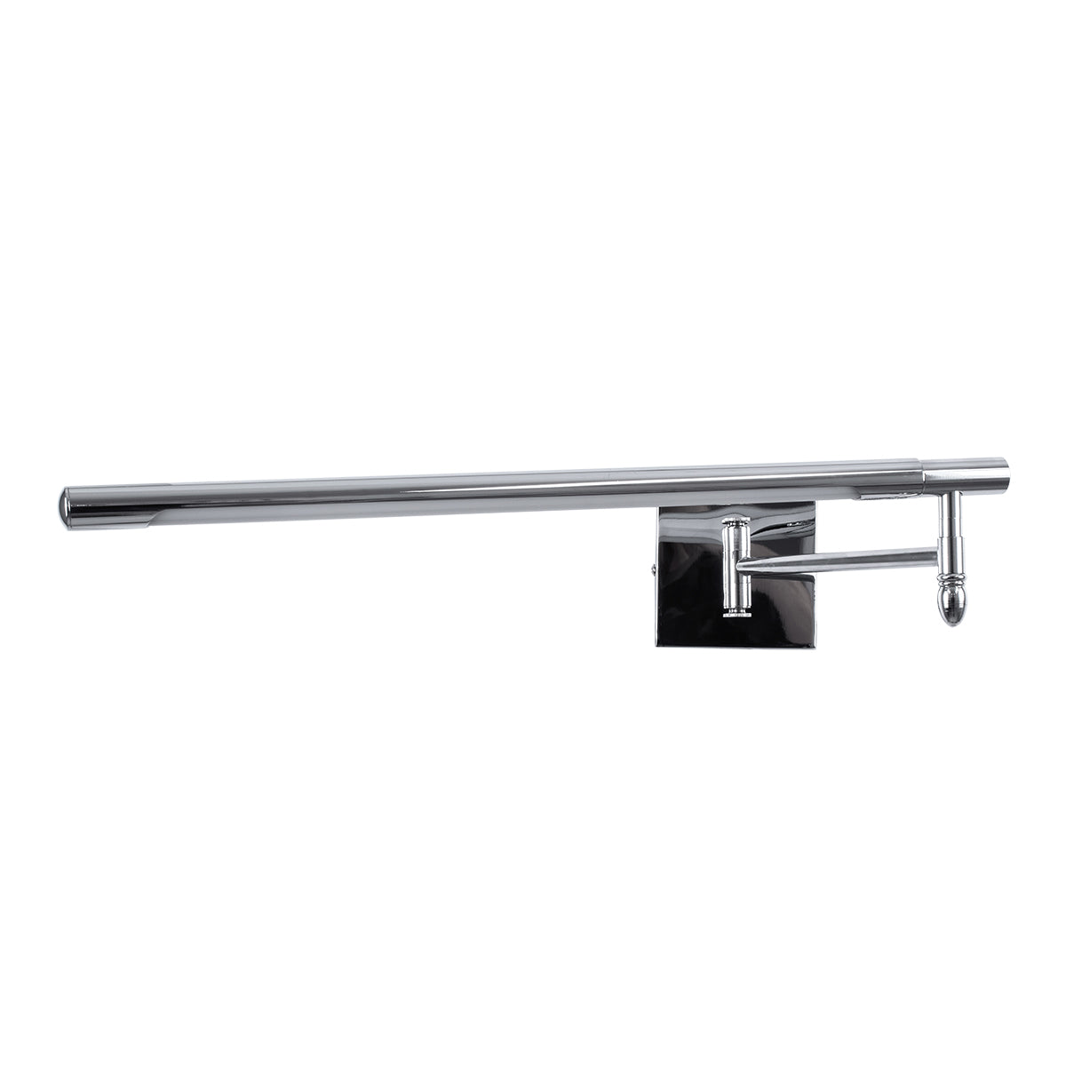 GloboStar® FRIDA 60458 Μοντέρνο Φωτιστικό Τοίχου - Απλίκα Καθρέπτη Μπάνιου - Πίνακα LED 12W 1400lm 120° AC 220-240V IP44 Μ51 x Π9 έως Π68(Ρυθμιζόμενο) x Υ10cm - Φυσικό Λευκό 4500K - Χρώμιο Νίκελ - 3 Χρόνια Εγγύηση - ledmania.gr