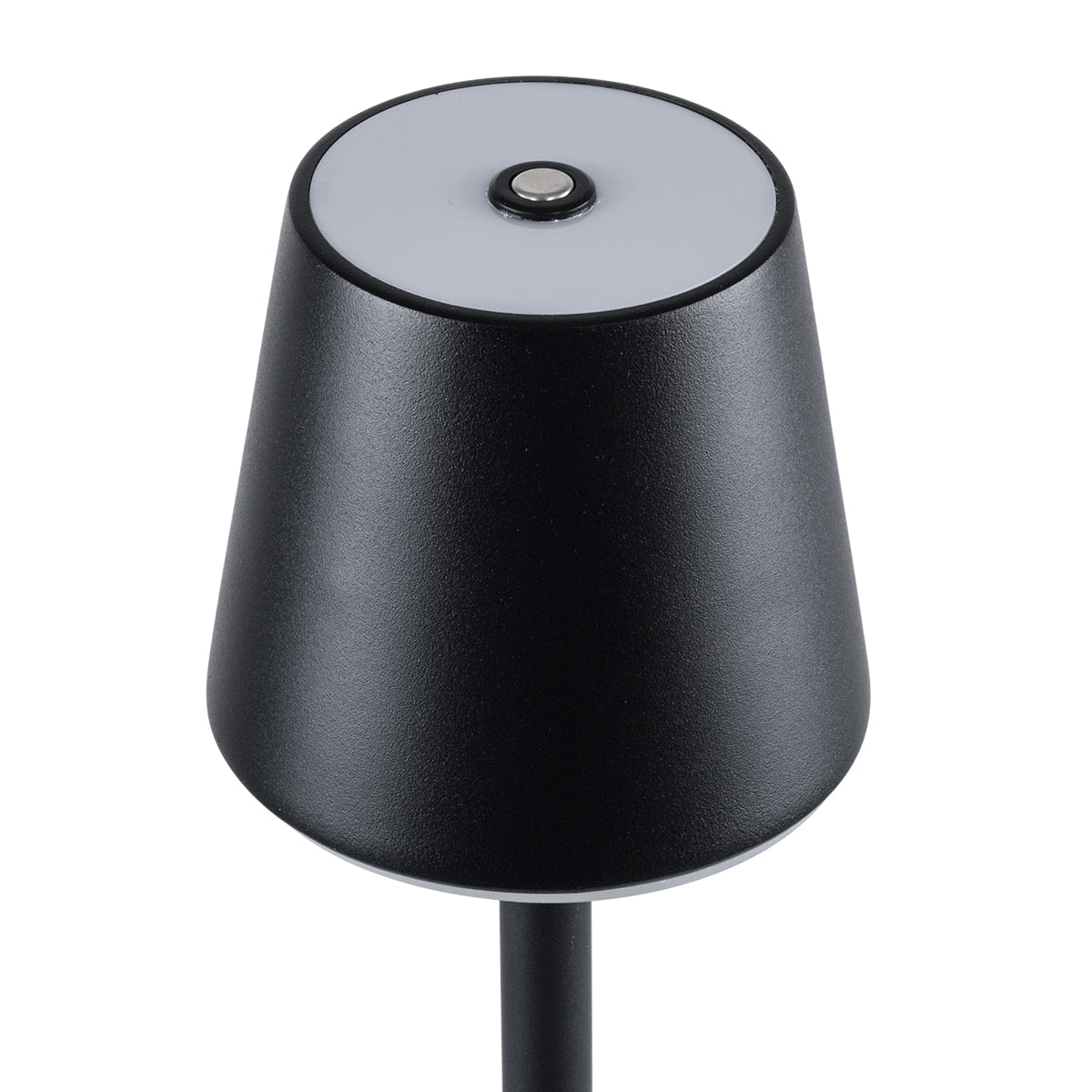 GloboStar® NEGA 60473 Μοντέρνο Επιτραπέζιο Φωτιστικό Πορτατίφ LED 2.2W 154lm 360° DC 5V Επαναφορτιζόμενο με Μπαταρία Li-ion 4000mAh - Διακόπτη Αφής - Θερμό Λευκό 2700K - Dimmable - D10 x H39cm - Μαύρο - 2 Years Warranty - ledmania.gr