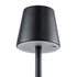 GloboStar® NEGA 60473 Μοντέρνο Επιτραπέζιο Φωτιστικό Πορτατίφ LED 2.2W 154lm 360° DC 5V Επαναφορτιζόμενο με Μπαταρία Li-ion 4000mAh - Διακόπτη Αφής - Θερμό Λευκό 2700K - Dimmable - D10 x H39cm - Μαύρο - 2 Years Warranty - ledmania.gr