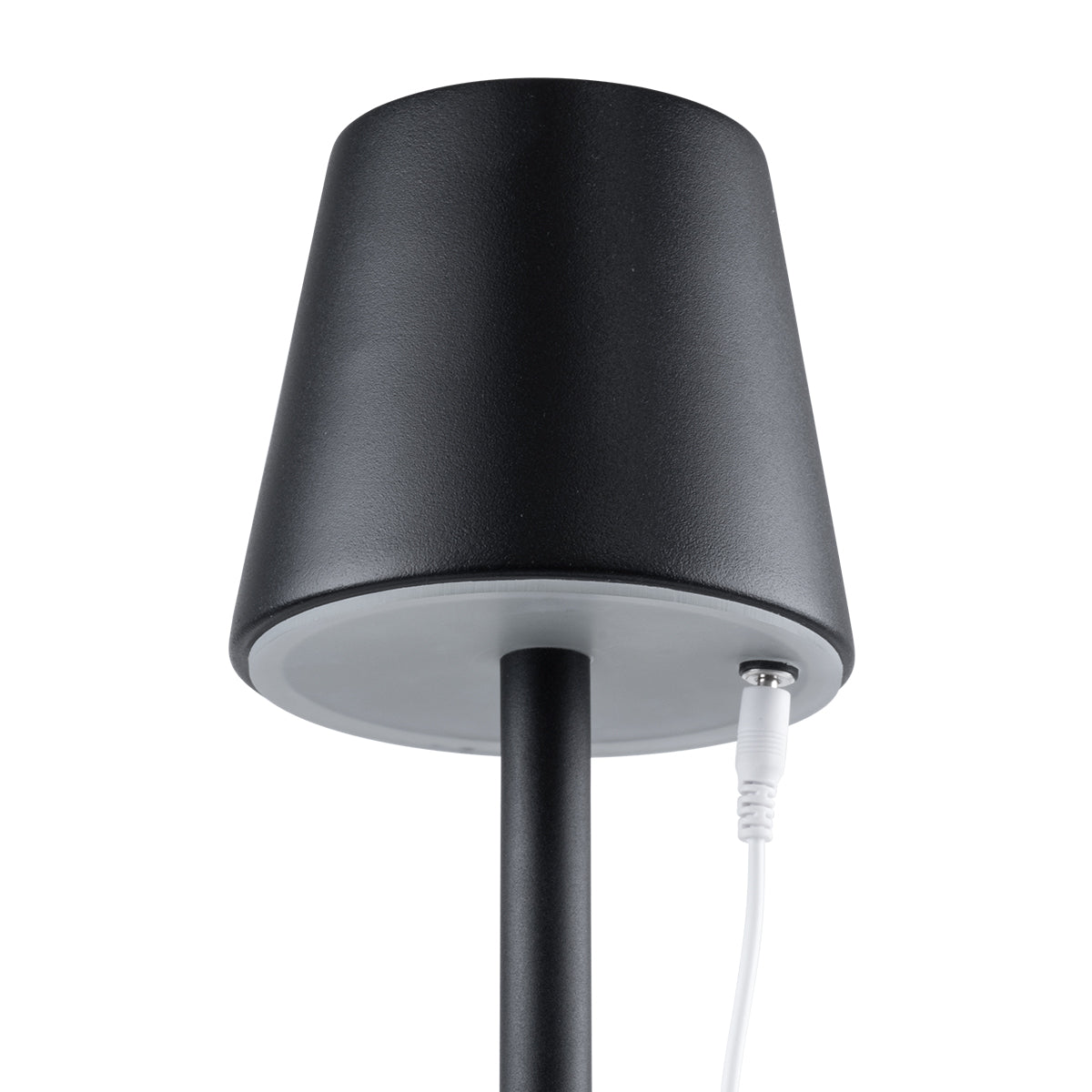 GloboStar® NEGA 60473 Μοντέρνο Επιτραπέζιο Φωτιστικό Πορτατίφ LED 2.2W 154lm 360° DC 5V Επαναφορτιζόμενο με Μπαταρία Li-ion 4000mAh - Διακόπτη Αφής - Θερμό Λευκό 2700K - Dimmable - D10 x H39cm - Μαύρο - 2 Years Warranty - ledmania.gr
