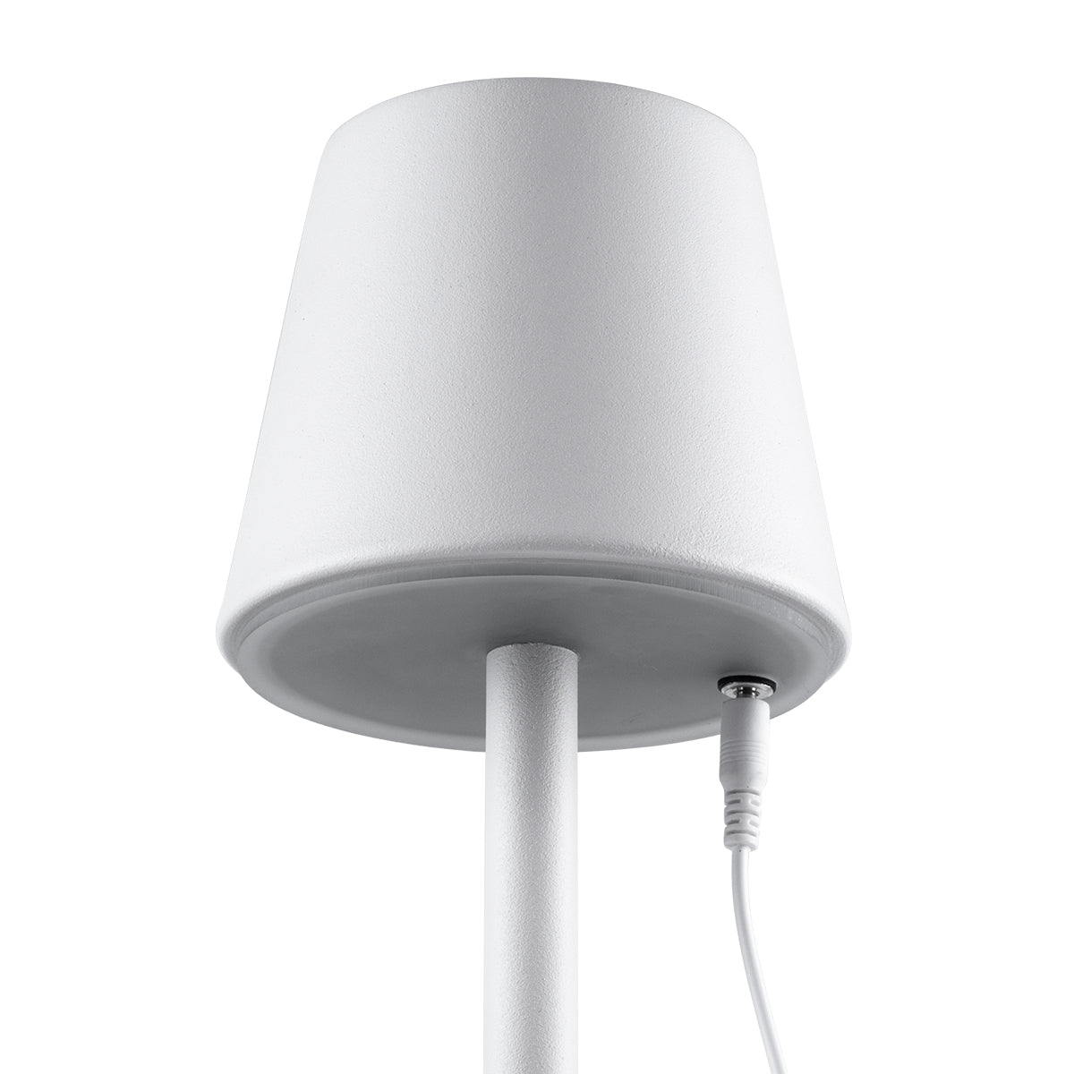 GloboStar® NEGA 60474 Μοντέρνο Επιτραπέζιο Φωτιστικό Πορτατίφ LED 2.2W 154lm 360° DC 5V Επαναφορτιζόμενο με Μπαταρία Li-ion 4000mAh - Διακόπτη Αφής - Θερμό Λευκό 2700K - Dimmable - D10 x H39cm - Λευκό - 2 Years Warranty - ledmania.gr