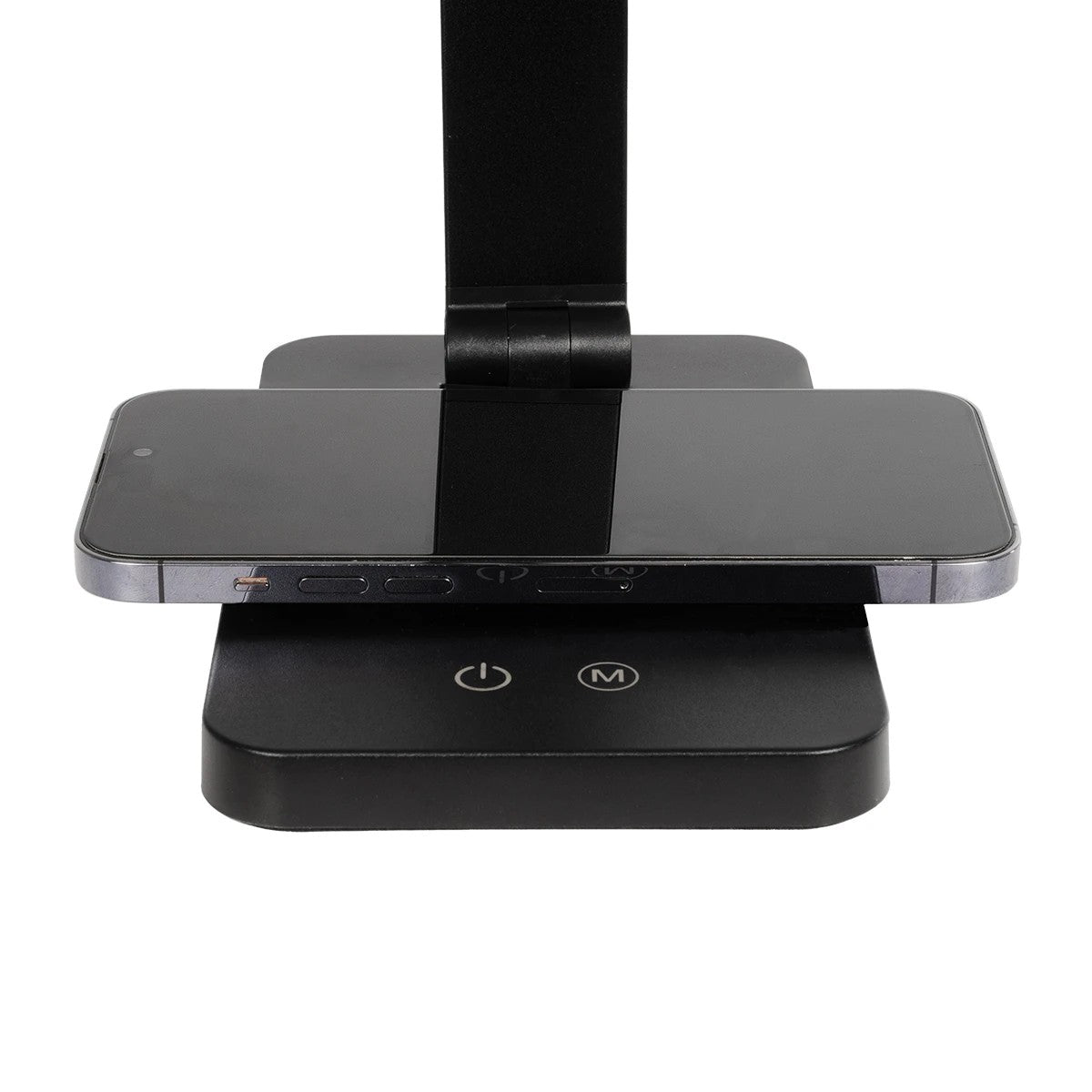 GLOBOSTAR® TEBLA 60482 Μοντέρνο Επιτραπέζιο Φωτιστικό Γραφείου με Ασύρματη Φόρτιση 5W 1A LED 5W 500lm 120° AC 220-240V IP20 Ρυθμιζόμενο Λευκό CCT με Αφή 2700K/4500K/6000K Dimmable - Bridgelux SMD Chip - Μαύρο - Μ11 x Π31 x Υ52cm - 2 Χρόνια Εγγύηση - ledmania.gr
