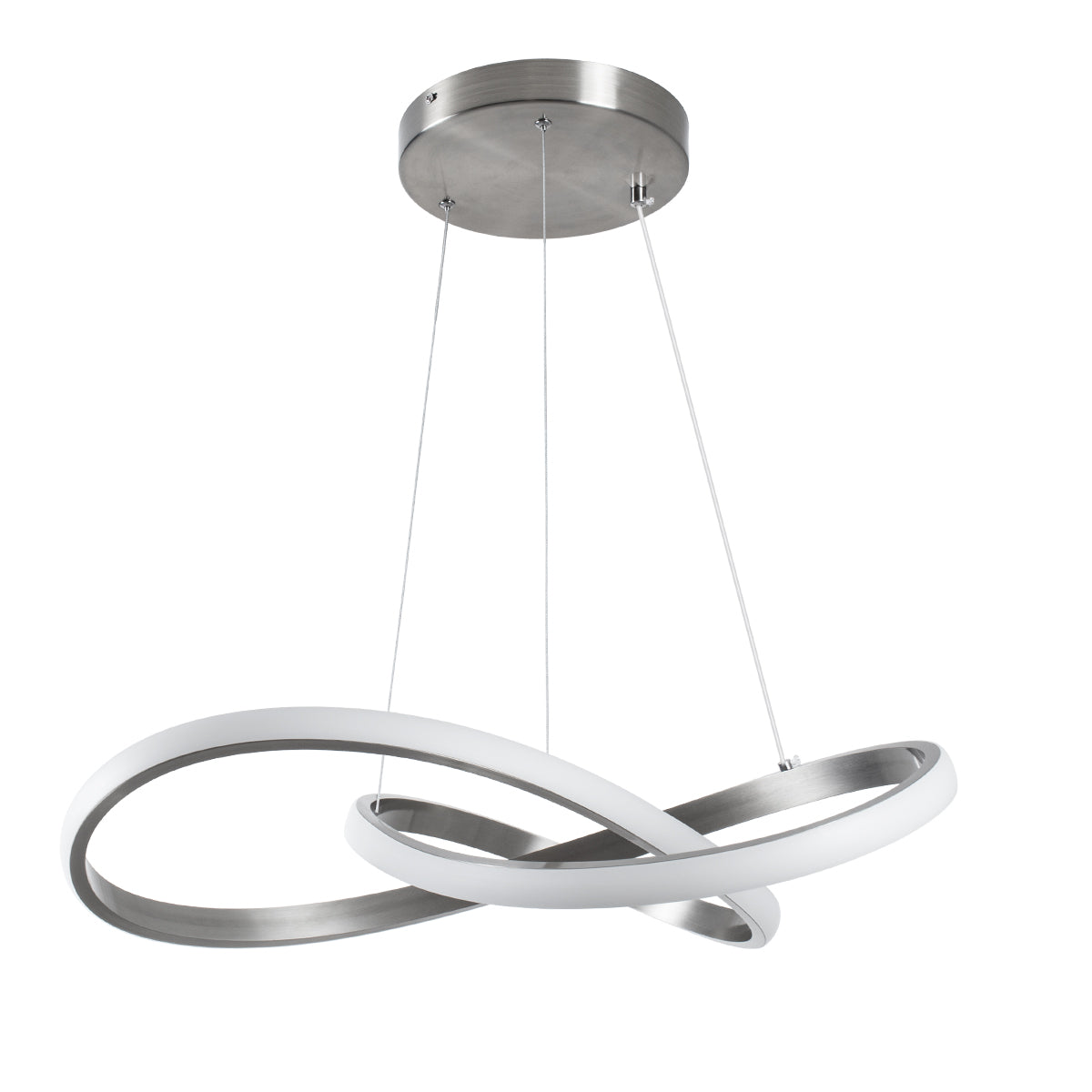 GLOBOSTAR® DEXTER 60498 Μοντέρνο Κρεμαστό Φωτιστικό Οροφής LED 72W 8064lm 300° AC 220-240V IP20 Ρυθμιζόμενο Λευκό CCT με Χειριστήριο από 2700K έως 6000K Dimmable - Lumileds SMD Chip - Νίκελ Βούρτσας - Μ56 x Π56 x Υ14cm - 3 Χρόνια Εγγύηση