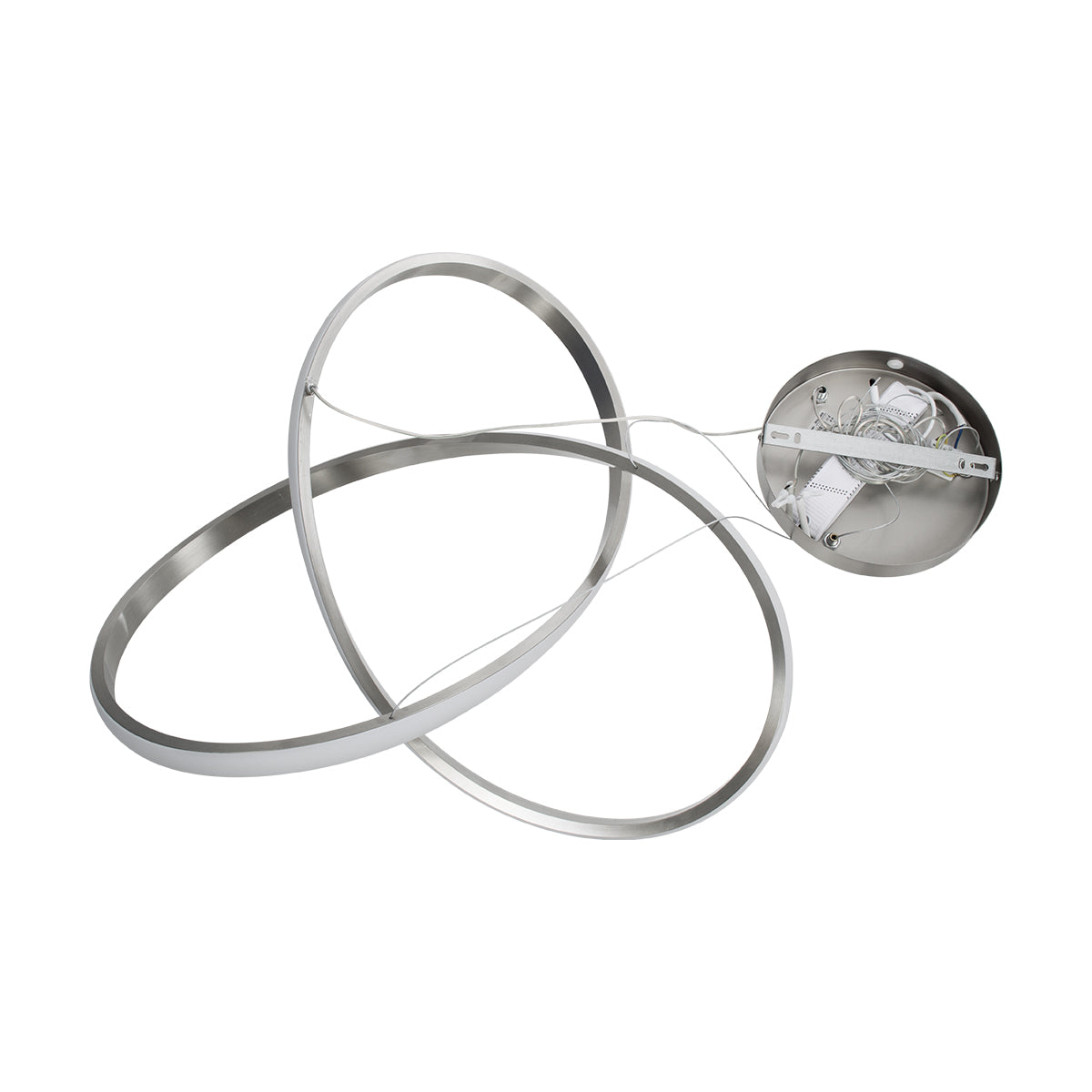 GLOBOSTAR® DEXTER 60498 Μοντέρνο Κρεμαστό Φωτιστικό Οροφής LED 72W 8064lm 300° AC 220-240V IP20 Ρυθμιζόμενο Λευκό CCT με Χειριστήριο από 2700K έως 6000K Dimmable - Lumileds SMD Chip - Νίκελ Βούρτσας - Μ56 x Π56 x Υ14cm - 3 Χρόνια Εγγύηση