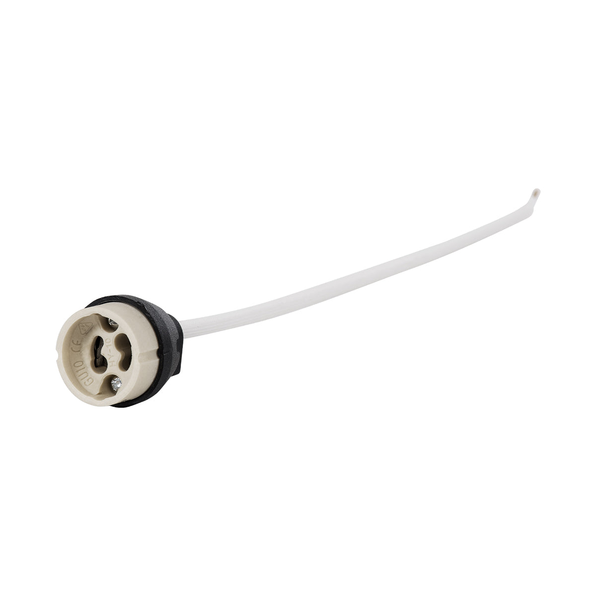 GloboStar® LAMPHOLDER 60499 Ντουί GU10 Πορσελάνης με 30cm VDE Καλώδιο & Anti-Fire Protection High Resistance Tube - ᐊVDEᐅ Certified - IP20 - Φ3.5 x Μ32cm - 5 Years Warranty - ledmania.gr
