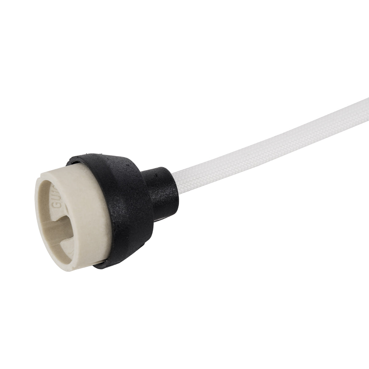 GloboStar® LAMPHOLDER 60499 Ντουί GU10 Πορσελάνης με 30cm VDE Καλώδιο & Anti-Fire Protection High Resistance Tube - ᐊVDEᐅ Certified - IP20 - Φ3.5 x Μ32cm - 5 Years Warranty - ledmania.gr