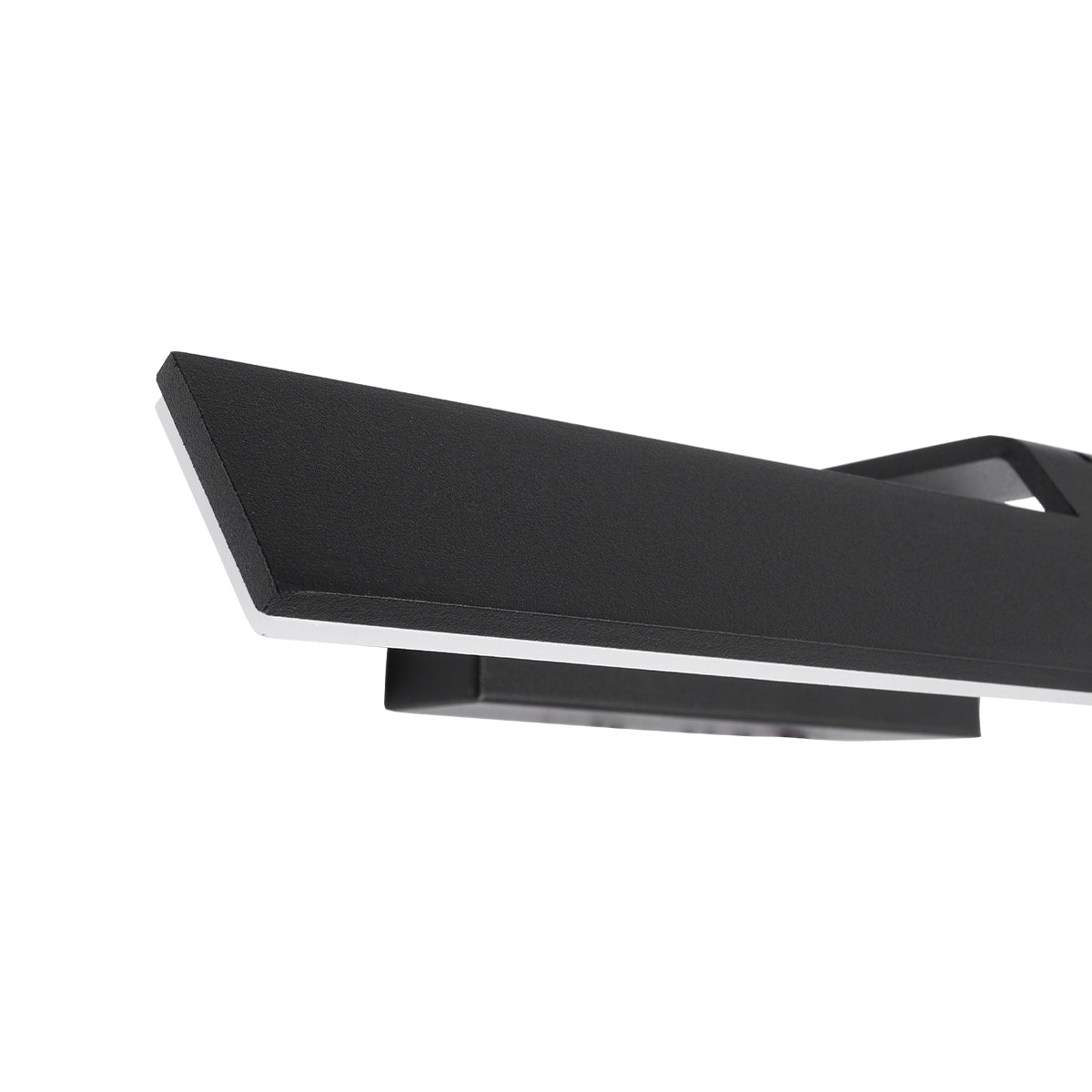GloboStar® MIRROR 60514 Φωτιστικό Τοίχου - Απλίκα LED 12W 1440lm 120° AC 85-265V IP54 Φυσικό Λευκό 4500K Μαύρο Μέταλλο - Μ42 x Π5 x Υ15cm - 2 Xρόνια Εγγύηση - ledmania.gr