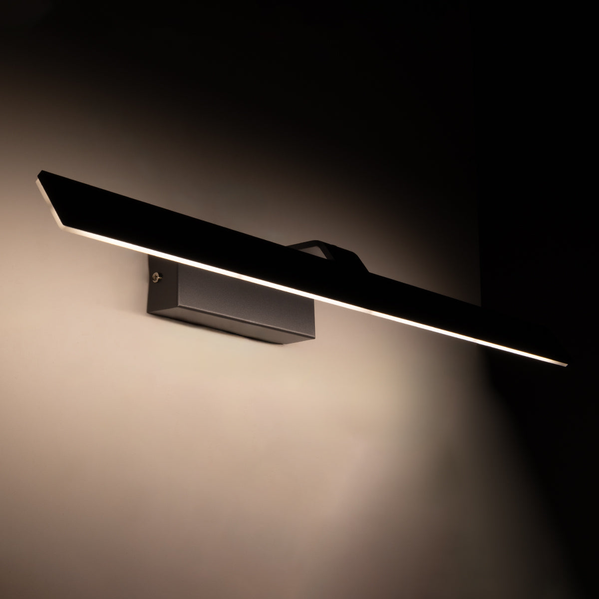 GloboStar® MIRROR 60516 Φωτιστικό Τοίχου - Απλίκα LED 14W 1680lm 120° AC 85-265V IP54 Φυσικό Λευκό 4500K Γκρι Μέταλλο - Μ58 x Π15 x Υ6cm - 2 Xρόνια Εγγύηση - ledmania.gr
